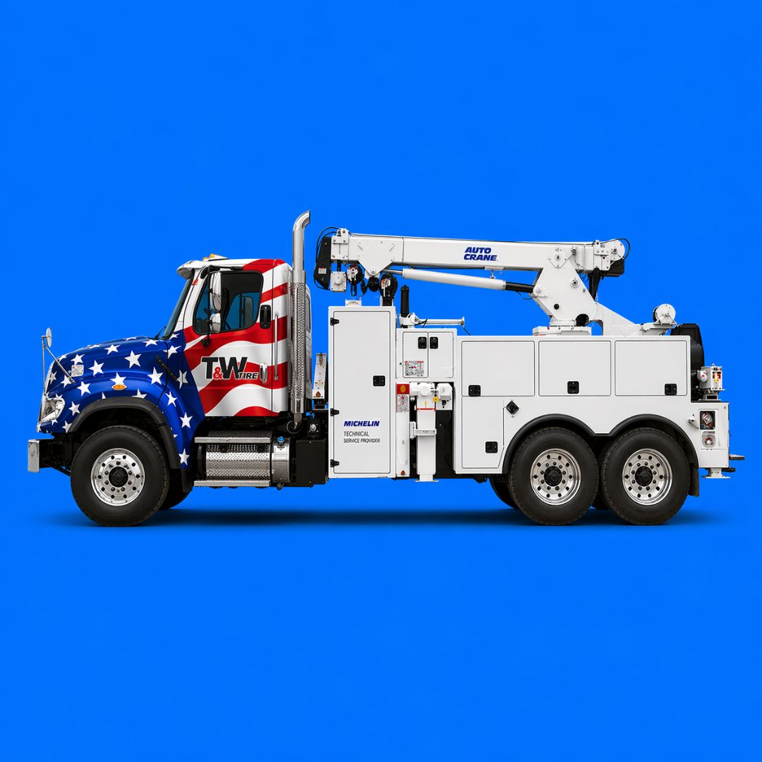 Patriotic tow truck wrap by Wrapt — commercial vehicle wrap in Shawnee, OK