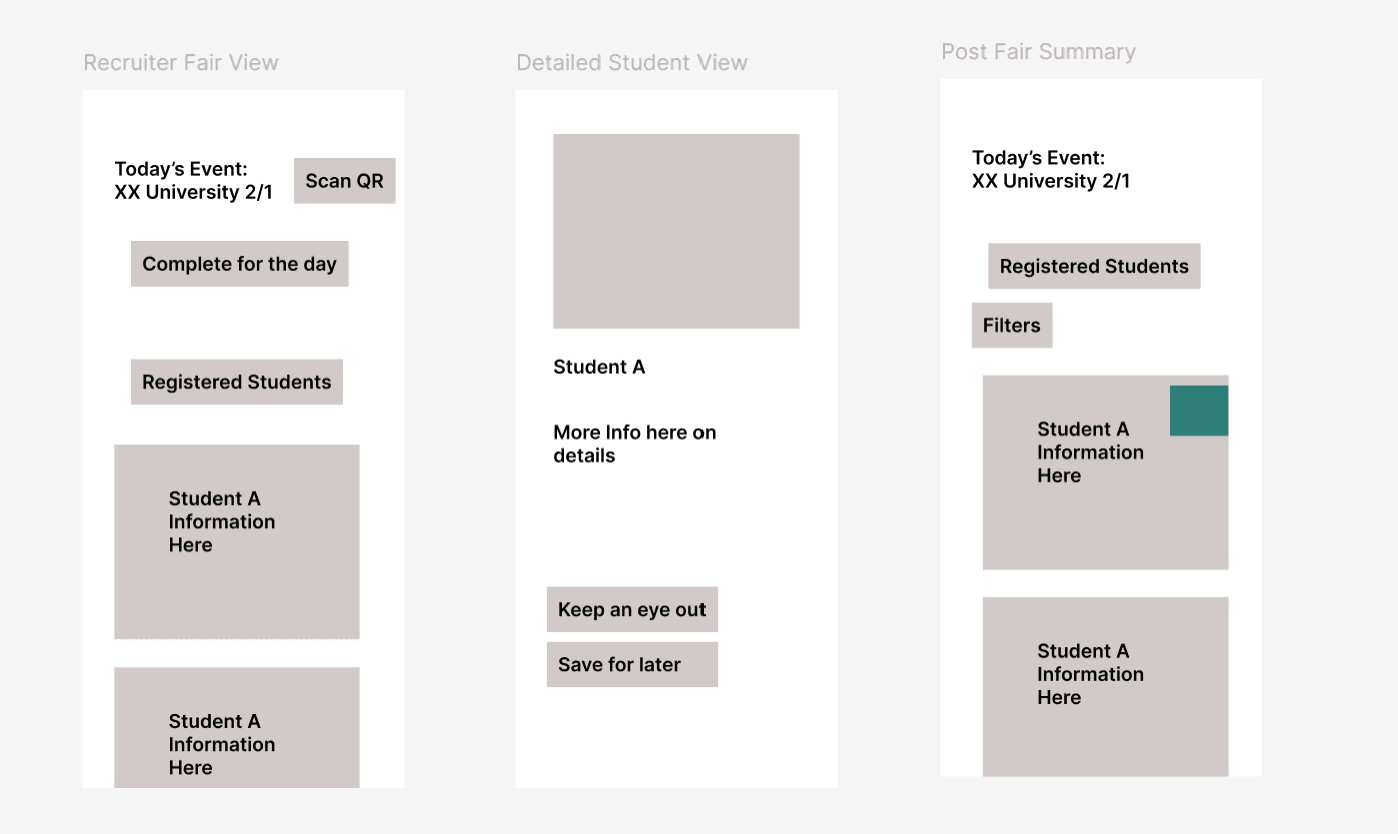 Low Fidelity Recruiter View