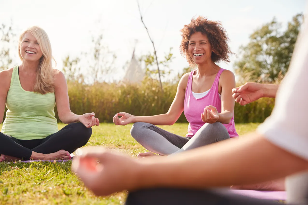 women in mindfulness poses