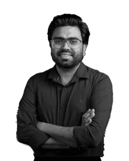 Aditya Singh in greyscale