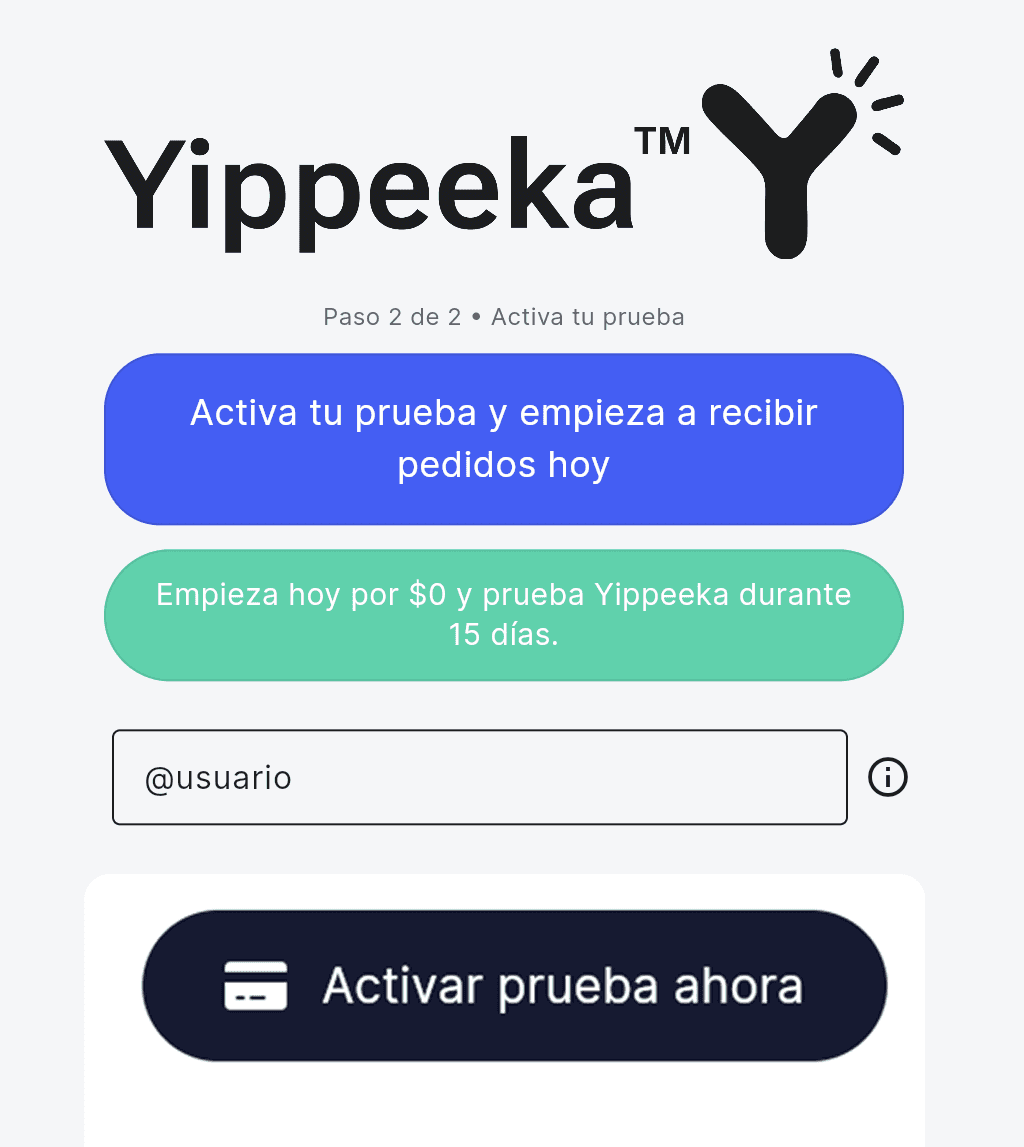 Pagina de suscripcion yippeeka