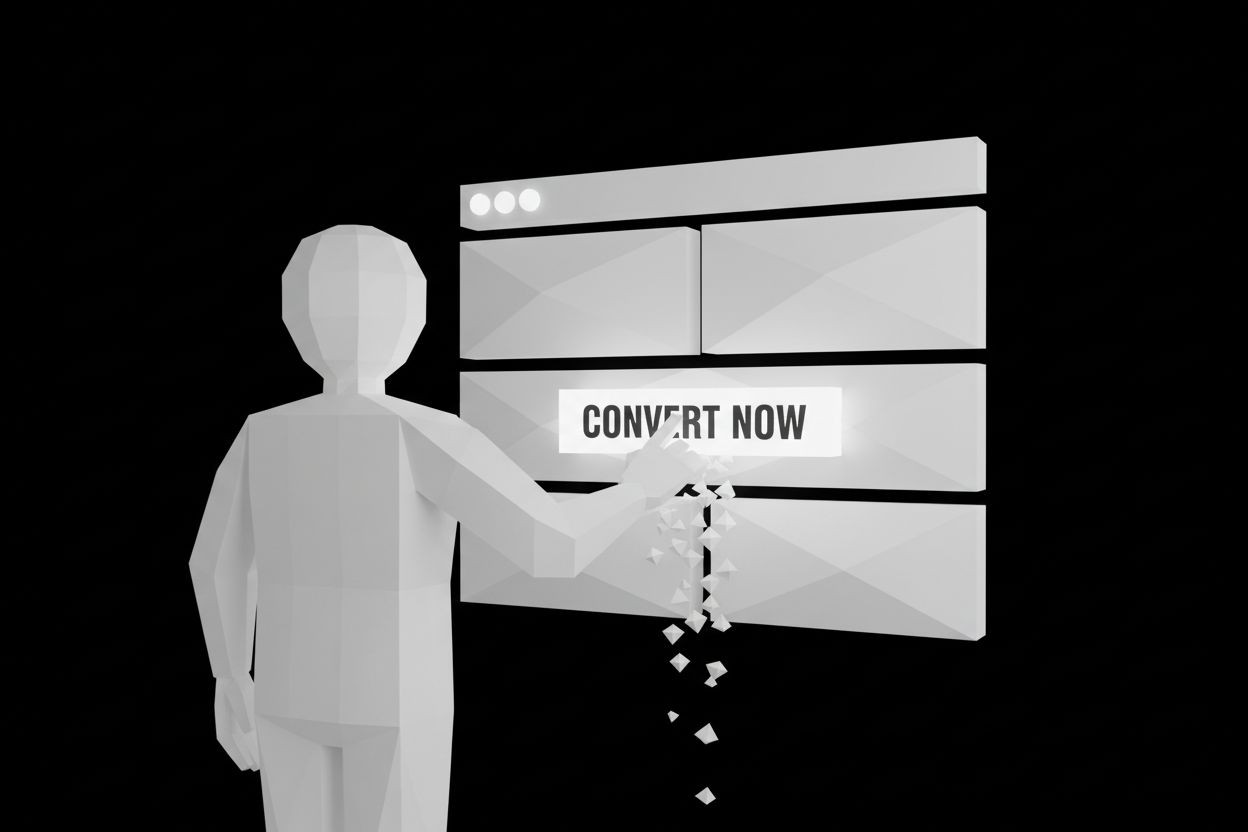 Visitor converting on a landing page