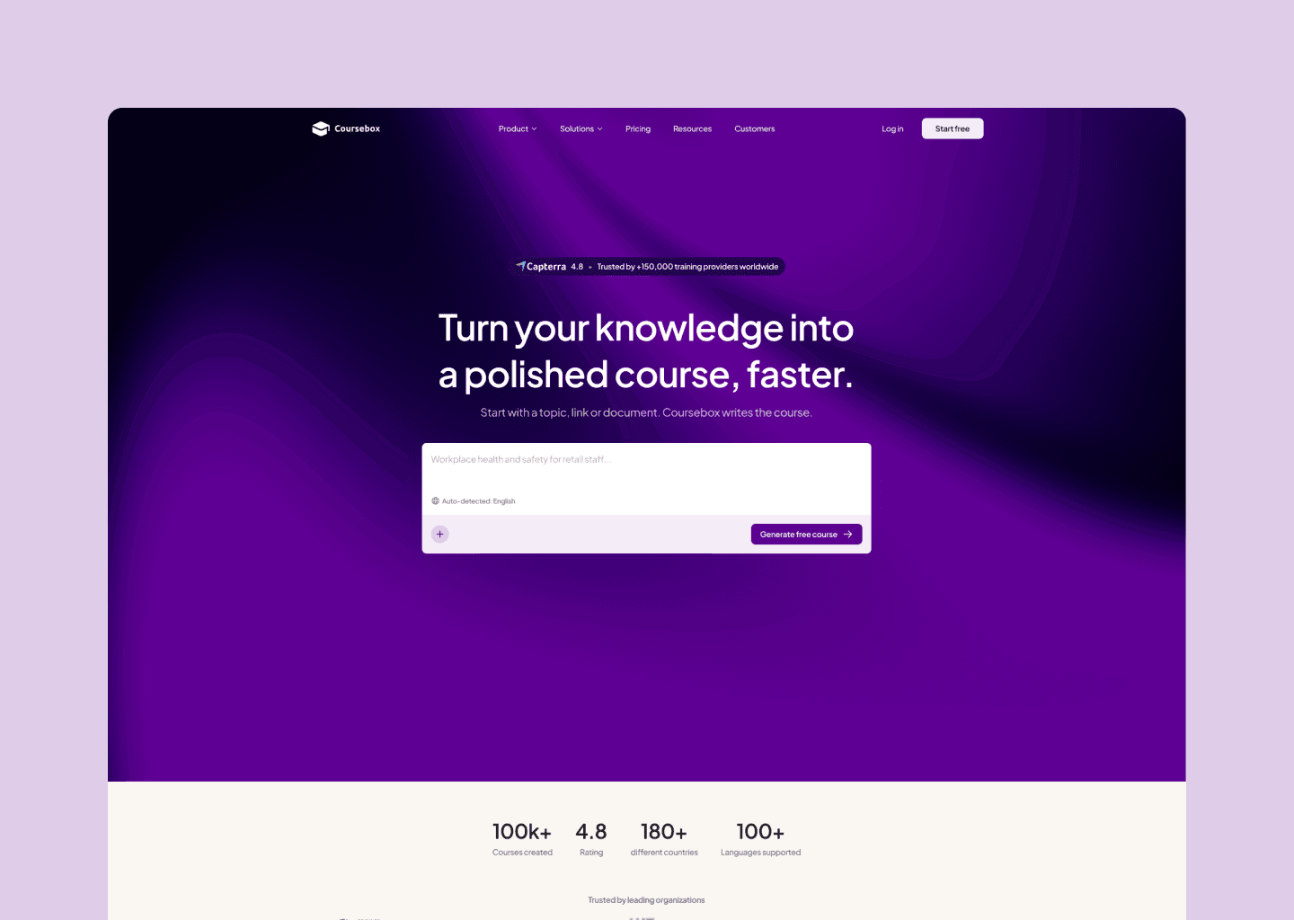 Coursebox AI course platform — homepage redesign final screens