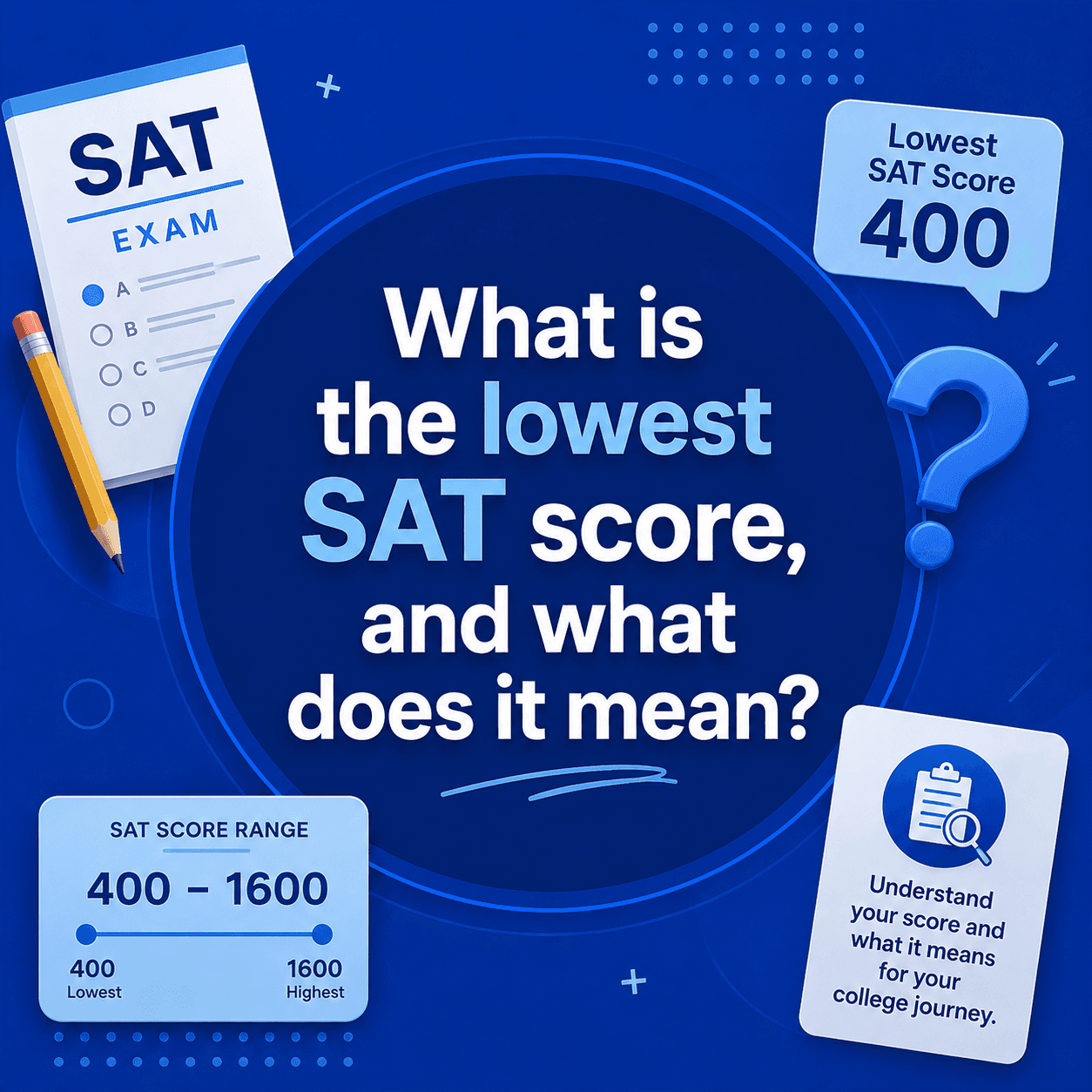 What is the lowest SAT score, and what does it mean?