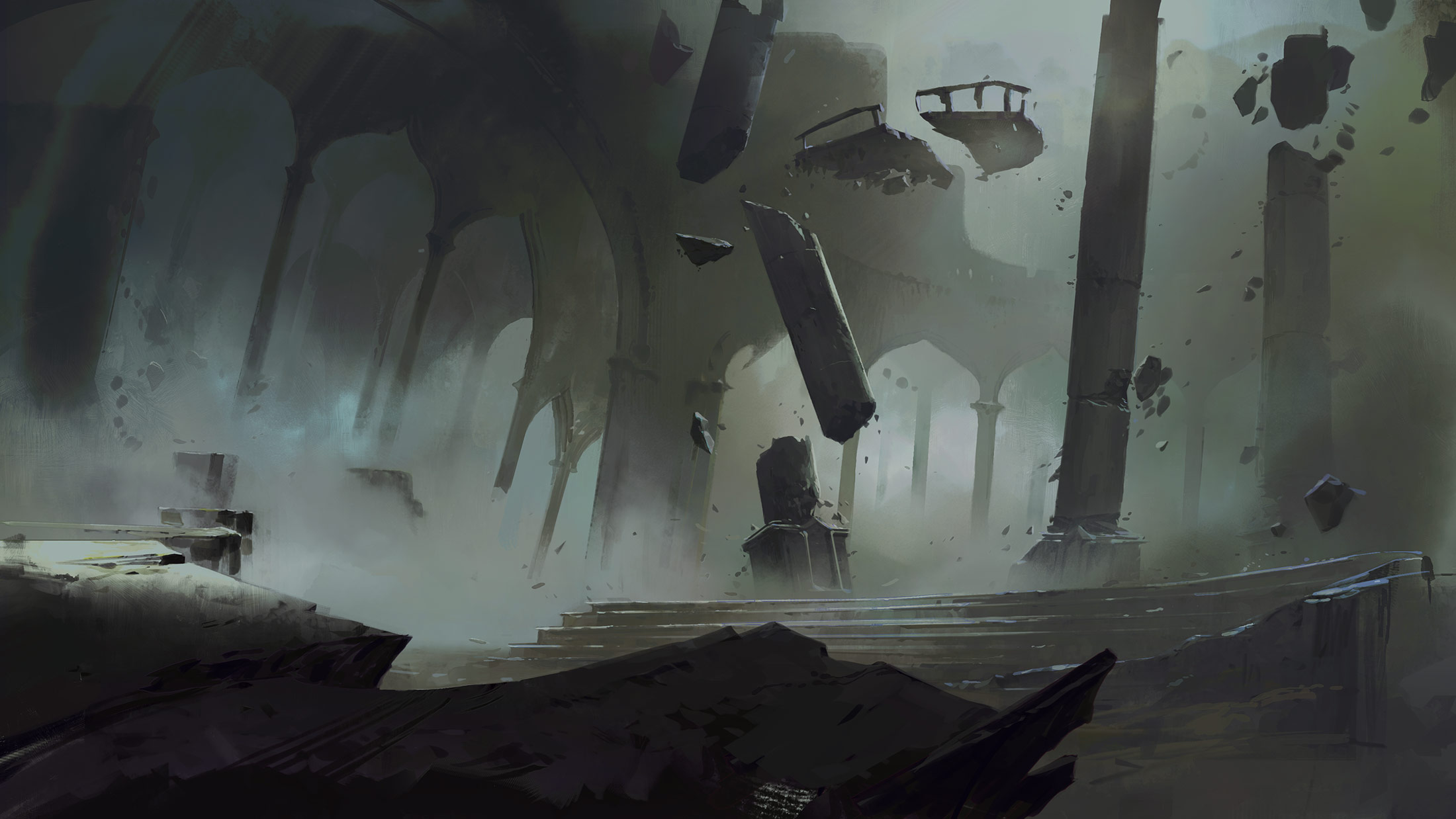 A lush concept design of a tree surrounded by vibrant grass, capturing the serene and natural setting of the story’s world.