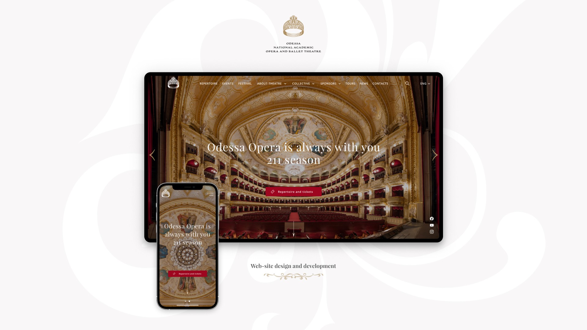 Redesign of Odessa National Academic Opera and Ballet Theater Website by CHYRKOV studio