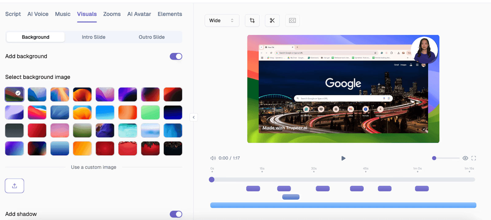 Add branded backgrounds, intros and outro slides