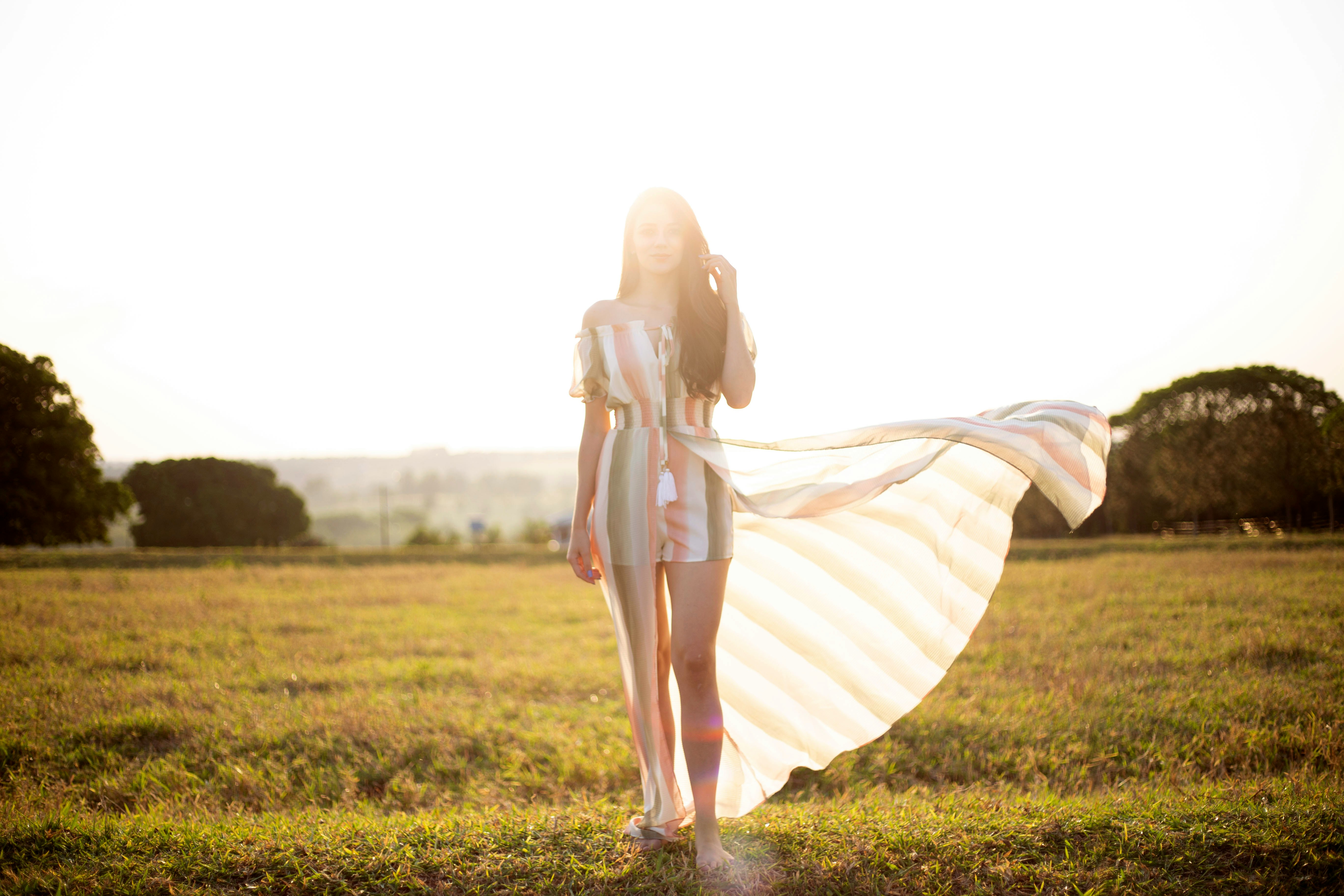 person in ever green dress - Preppy outfit