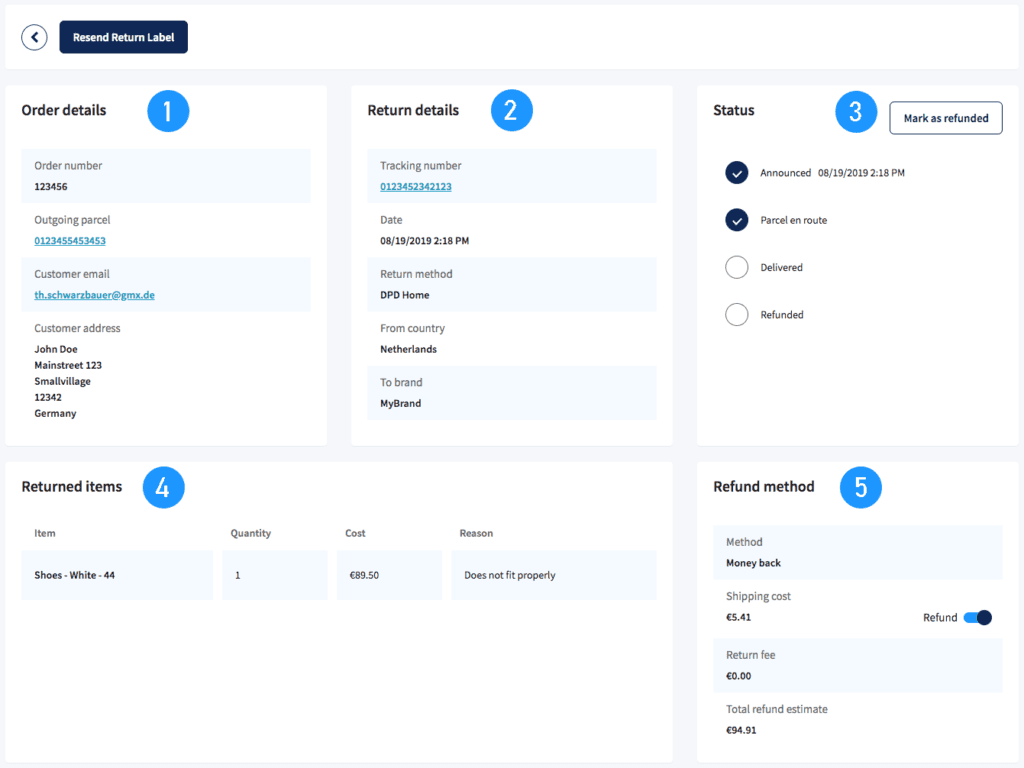 sendcloud manage returns
