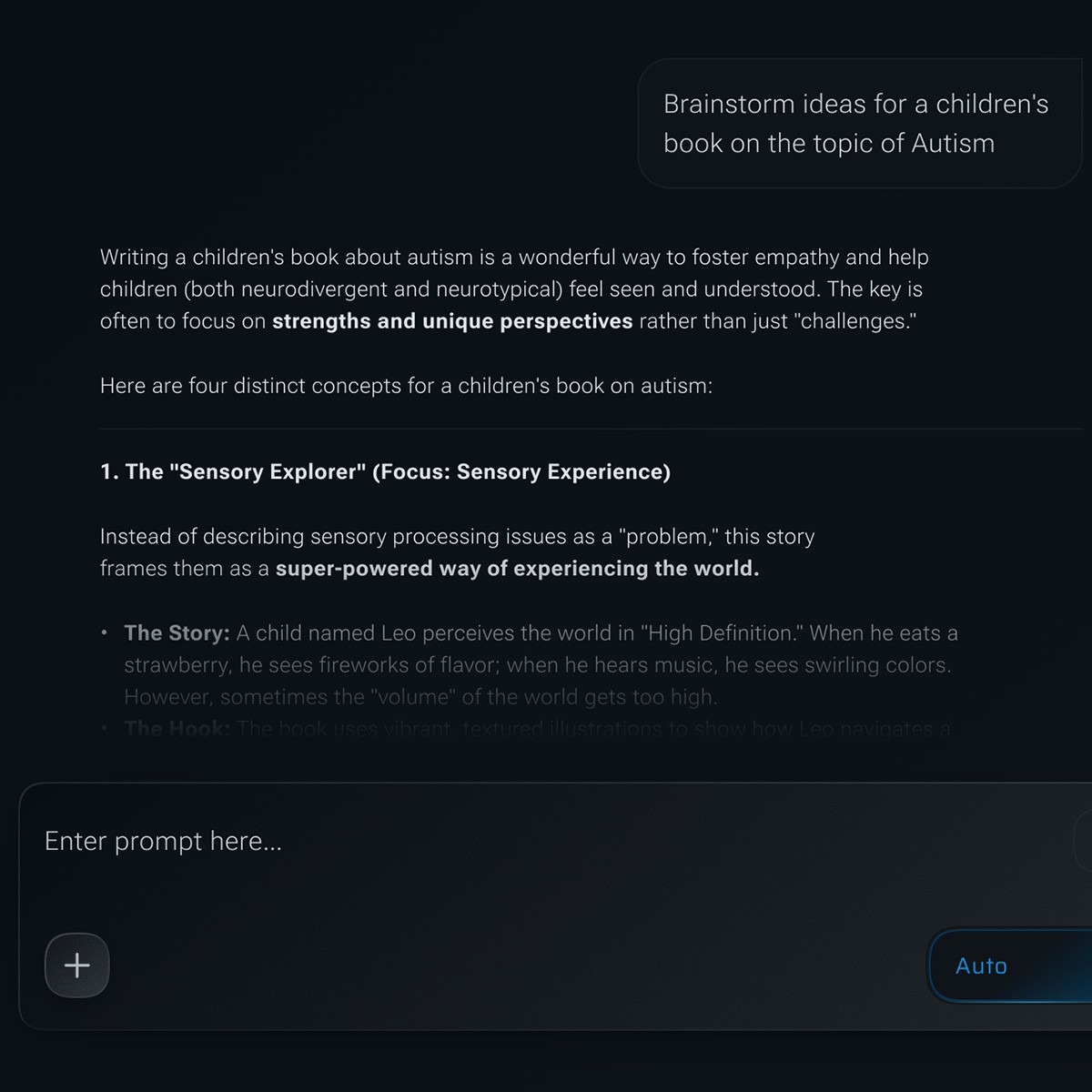 Chat result for writers