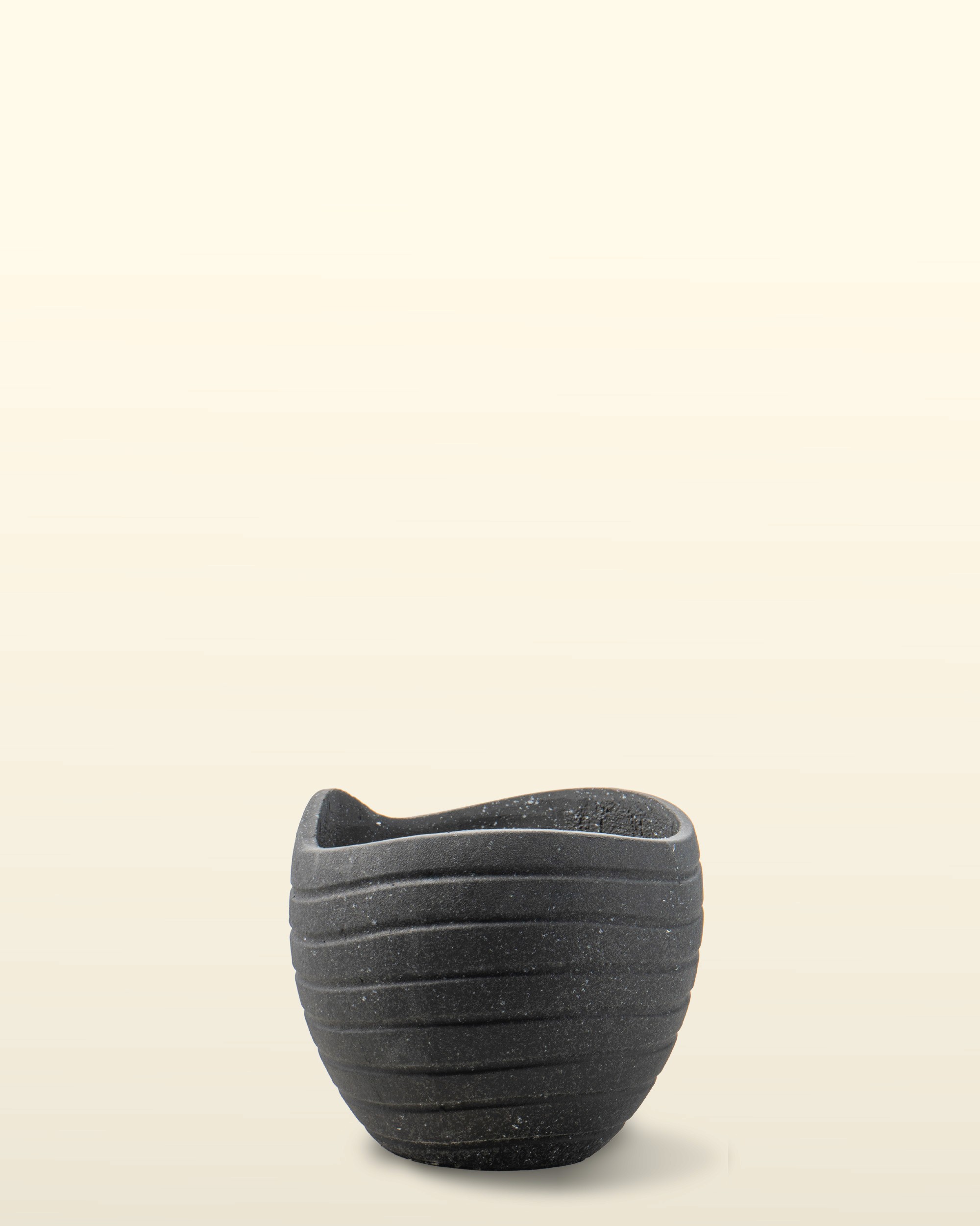 حوض فايبر كلاي رمادي داكن — 26×31×31 سم — البيت الأخضر