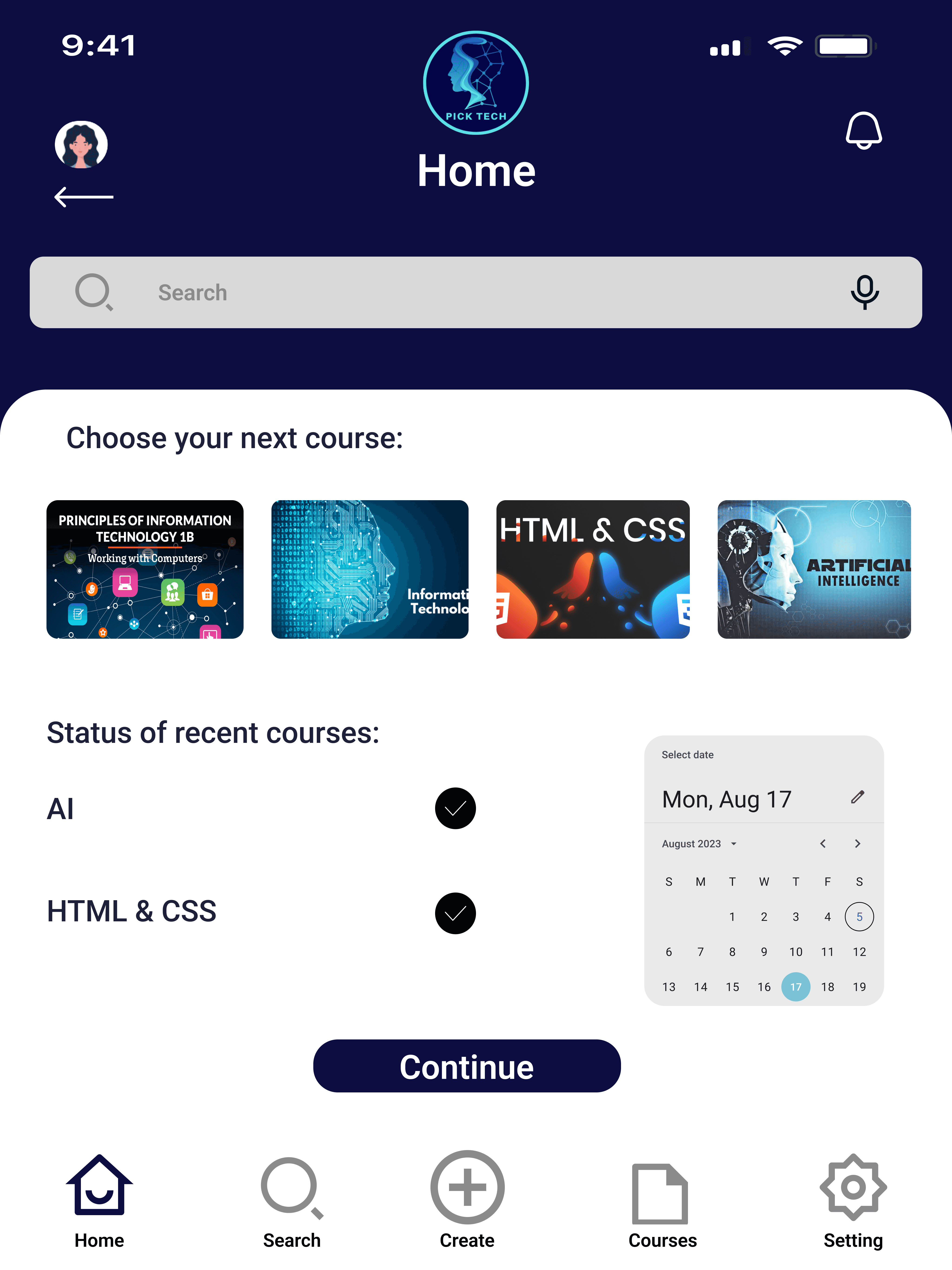 Home screen — mood check-in entry state