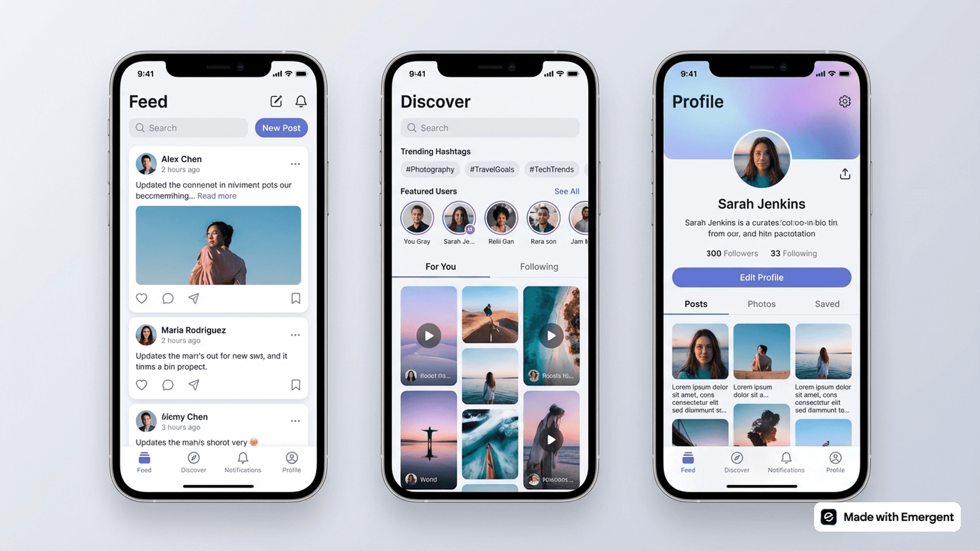 Social Network App Made with Emergent