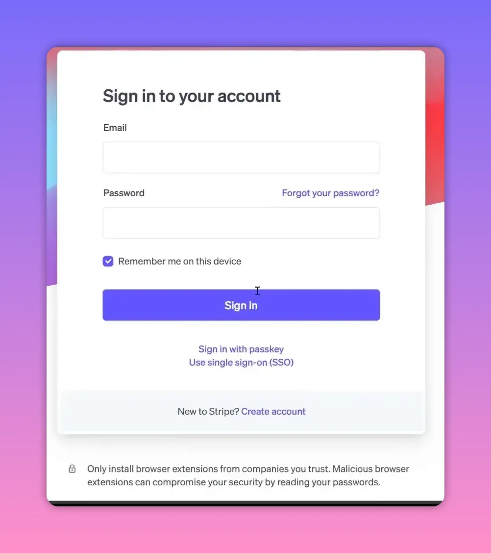 Stripe 'Solutions' dropdown showing categories such as Enterprises, Ecommerce, SaaS, Platforms and use cases.