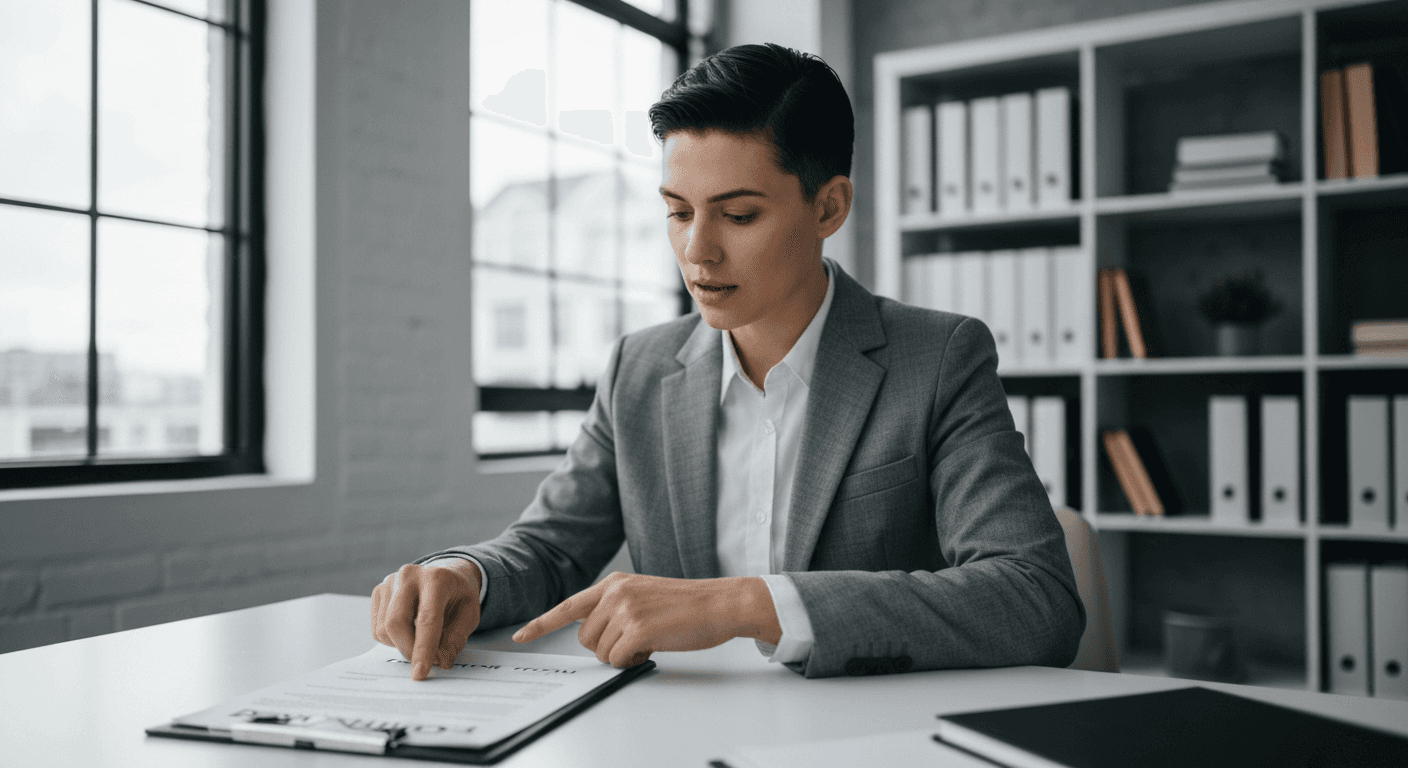 Businessperson indicating payment terms