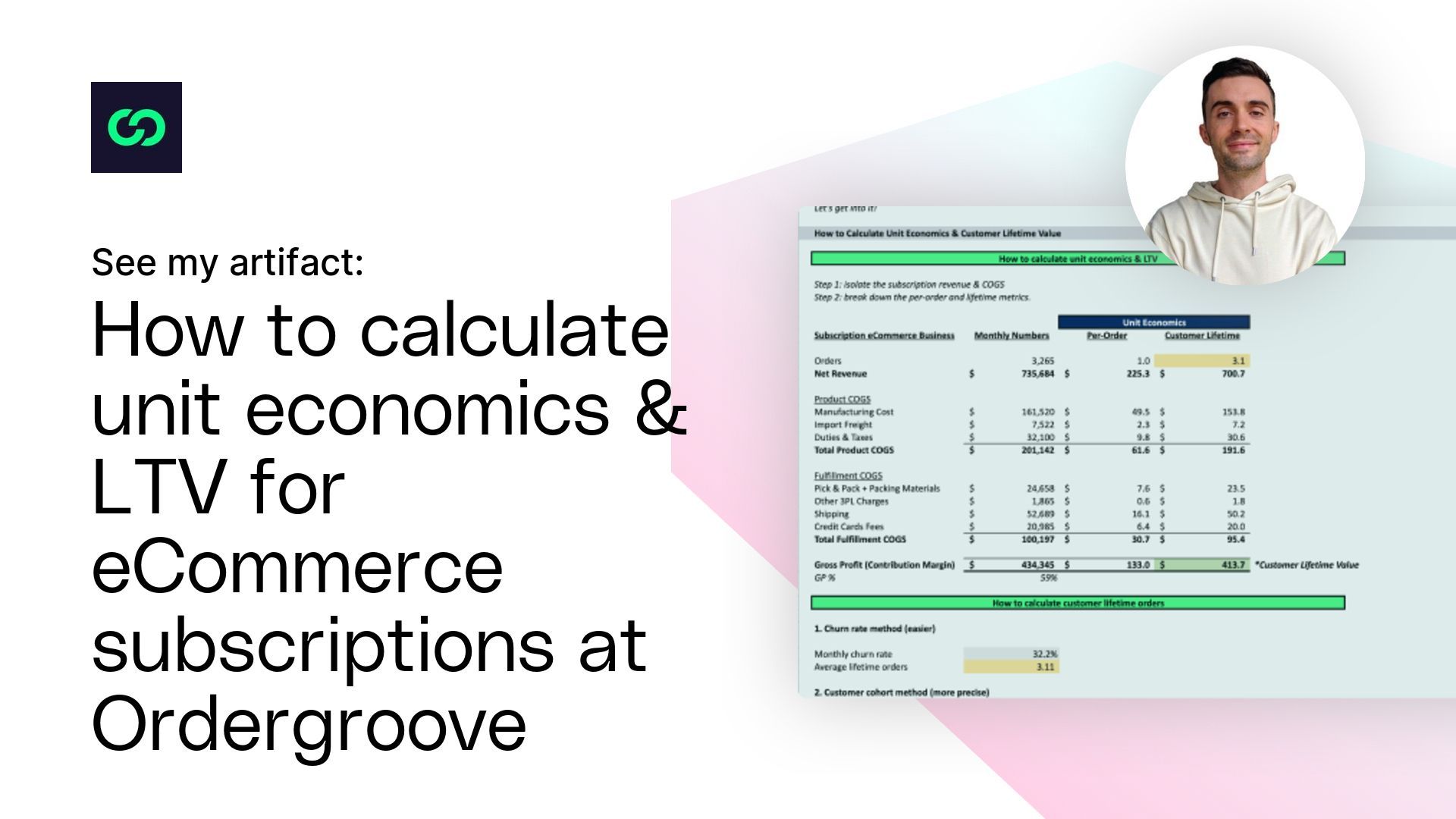 How To Calculate Unit Economics & LTV for eCommerce Subscriptions at Ordergroove Artifact