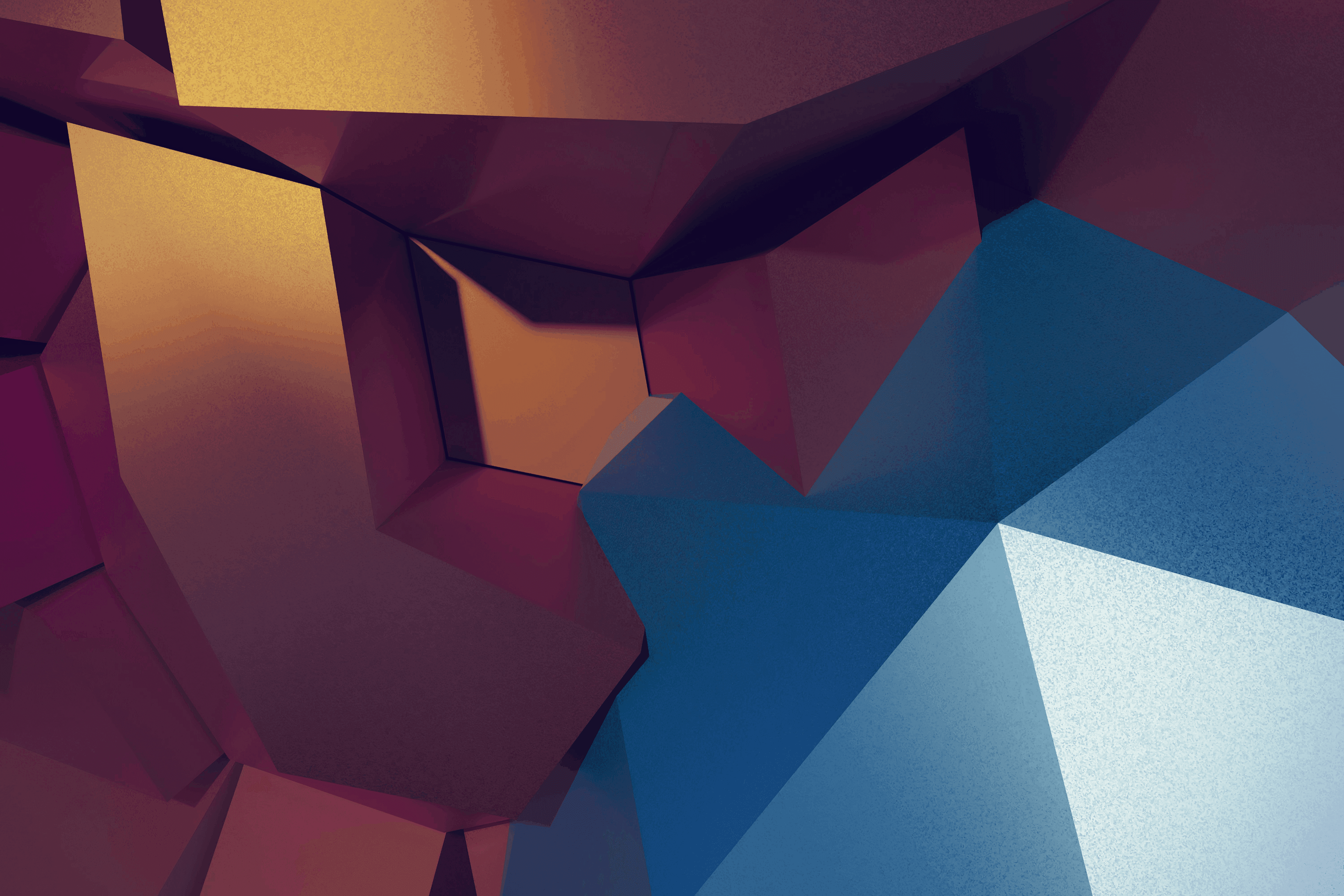 Abstract geometric shapes with colorful lighting