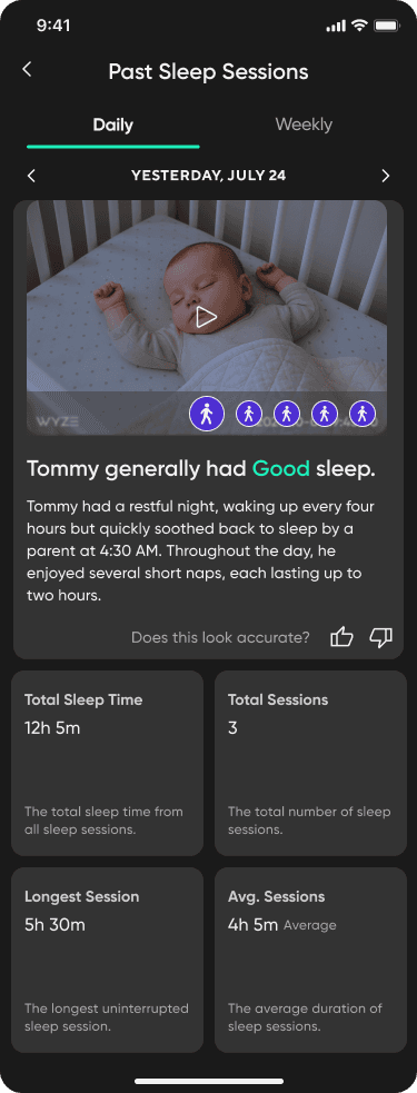 24-hour sleep timeline in MVP spec