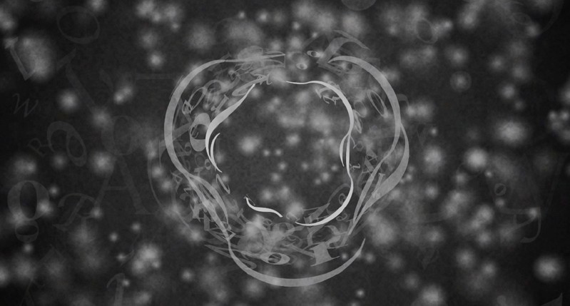 black and white type swirl
