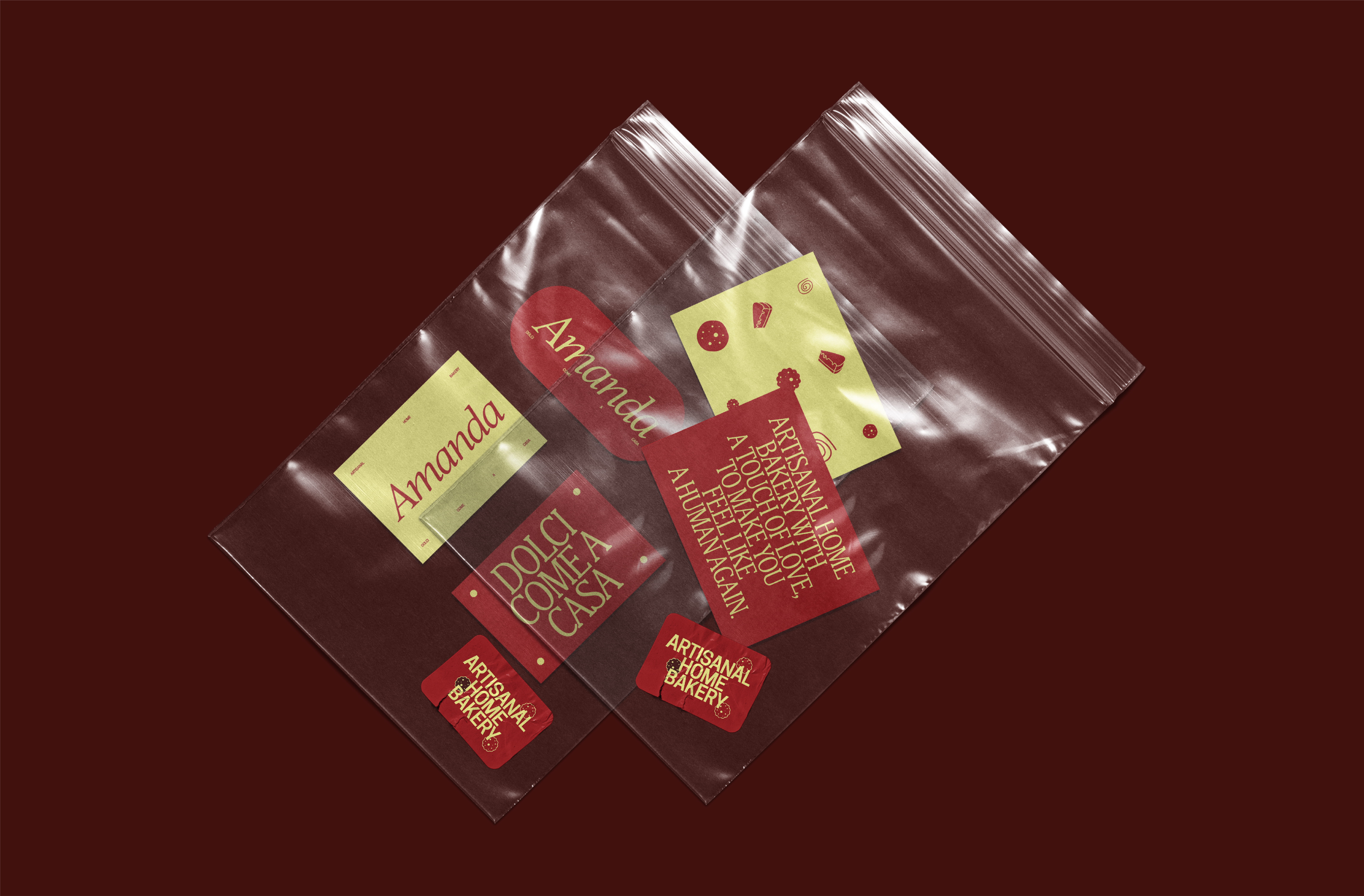 Amanda stickers, red and yellow