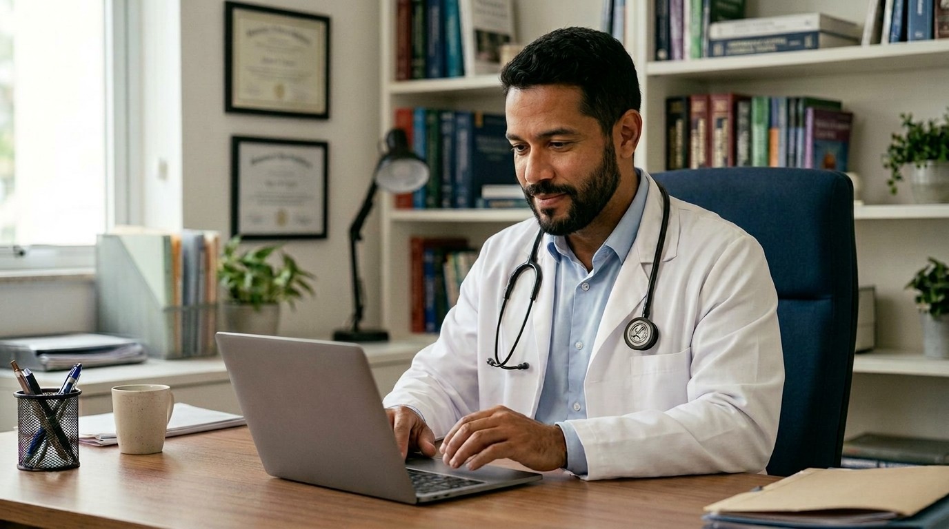 médico usando ChatGPT e inteligência artificial na prática médica