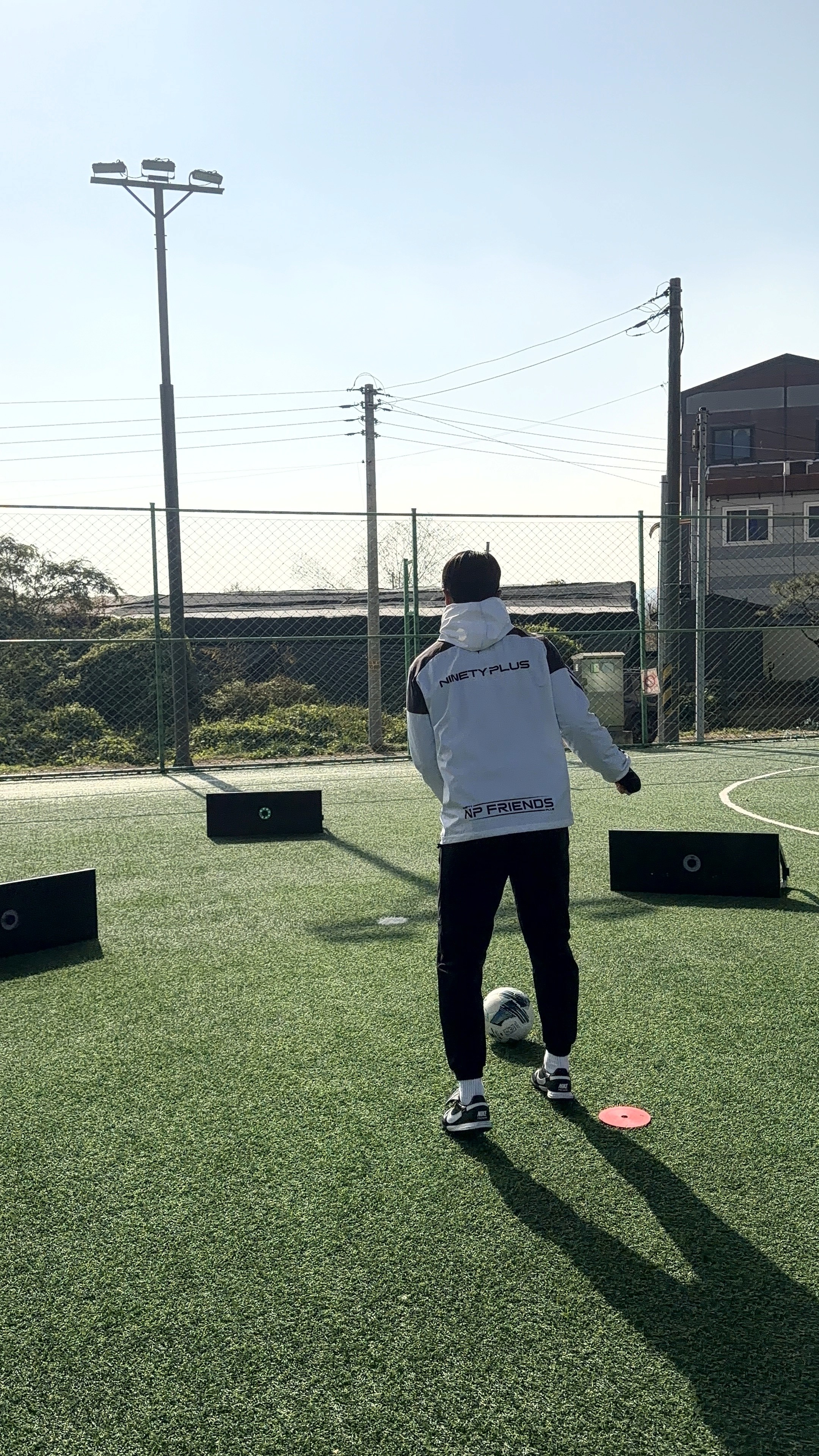 blue and white light on a dark sky