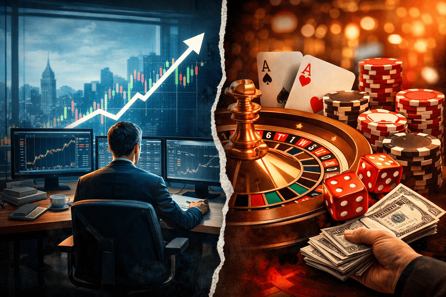 el contraste entre negocios y azar