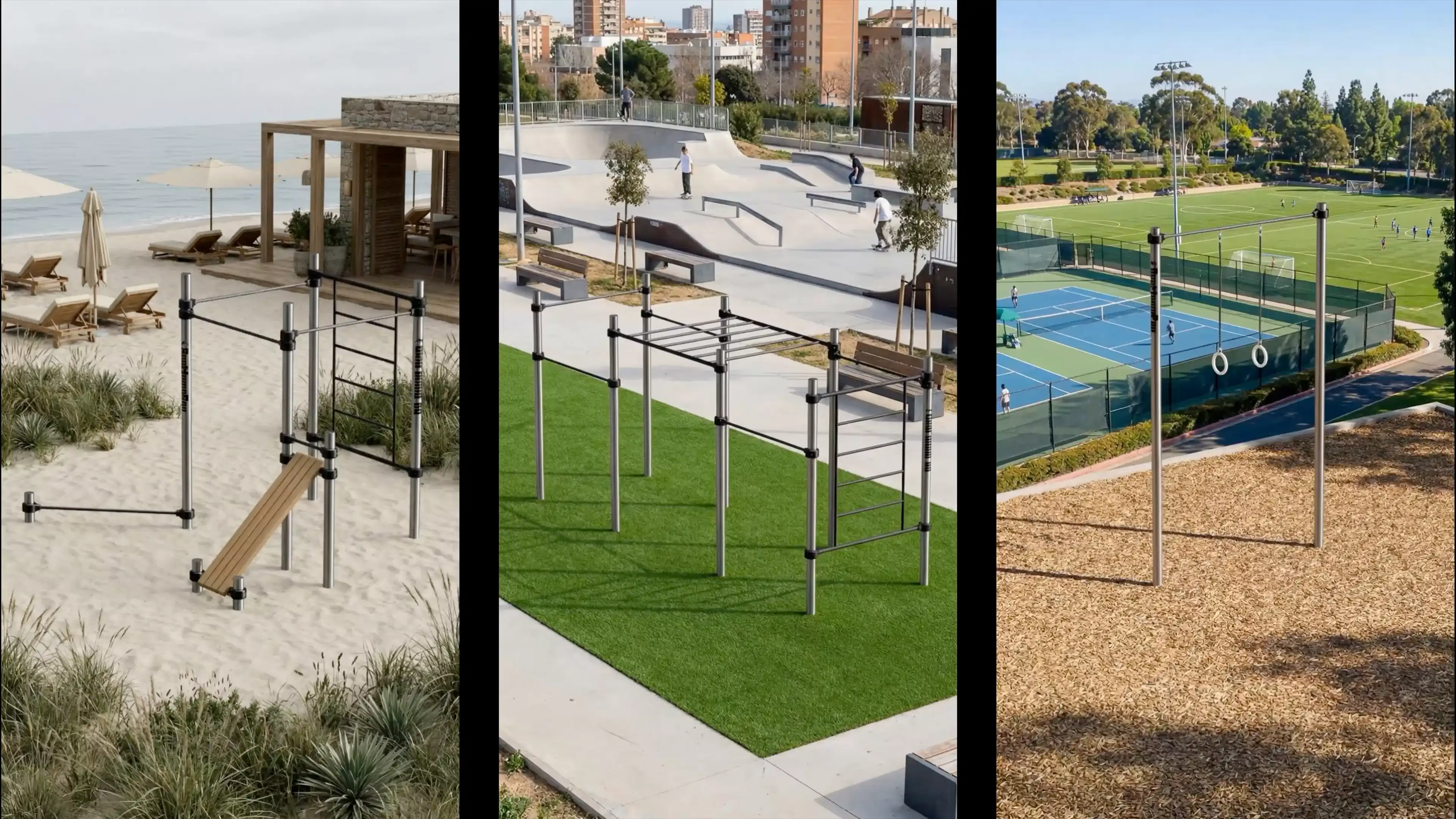 3 shots met verschillende scenes waarin de toestellen zijn geplaatst