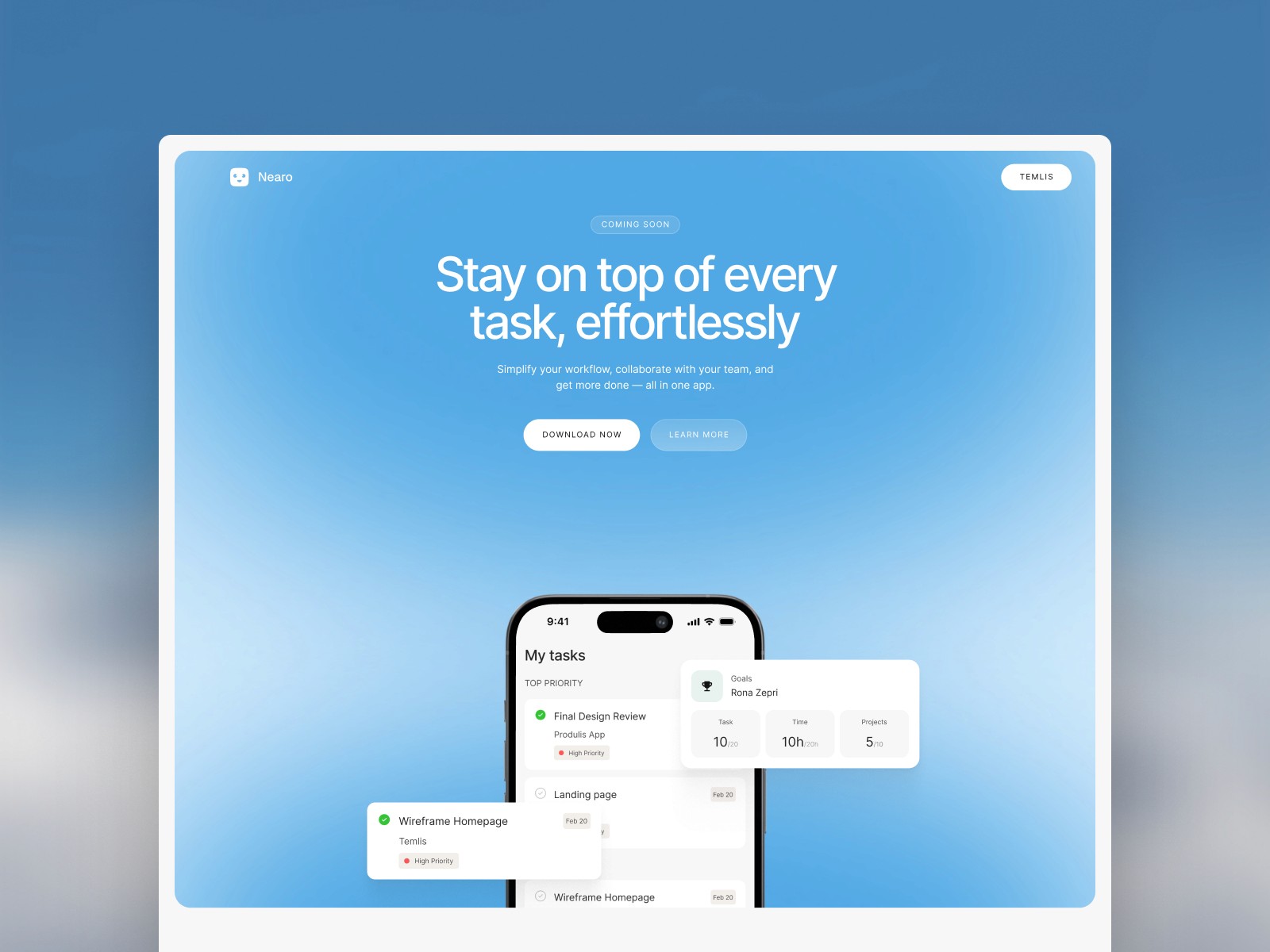 Nearo — 极简现代落地页设计案例