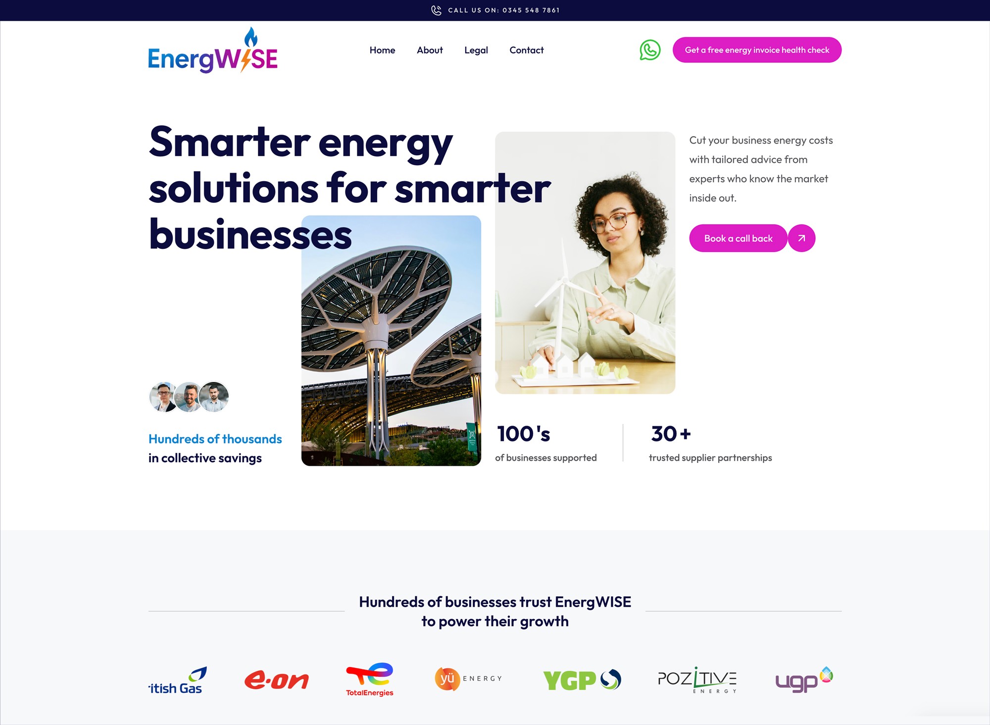 EnergWISE website redesign showing clear energy advice and navigation