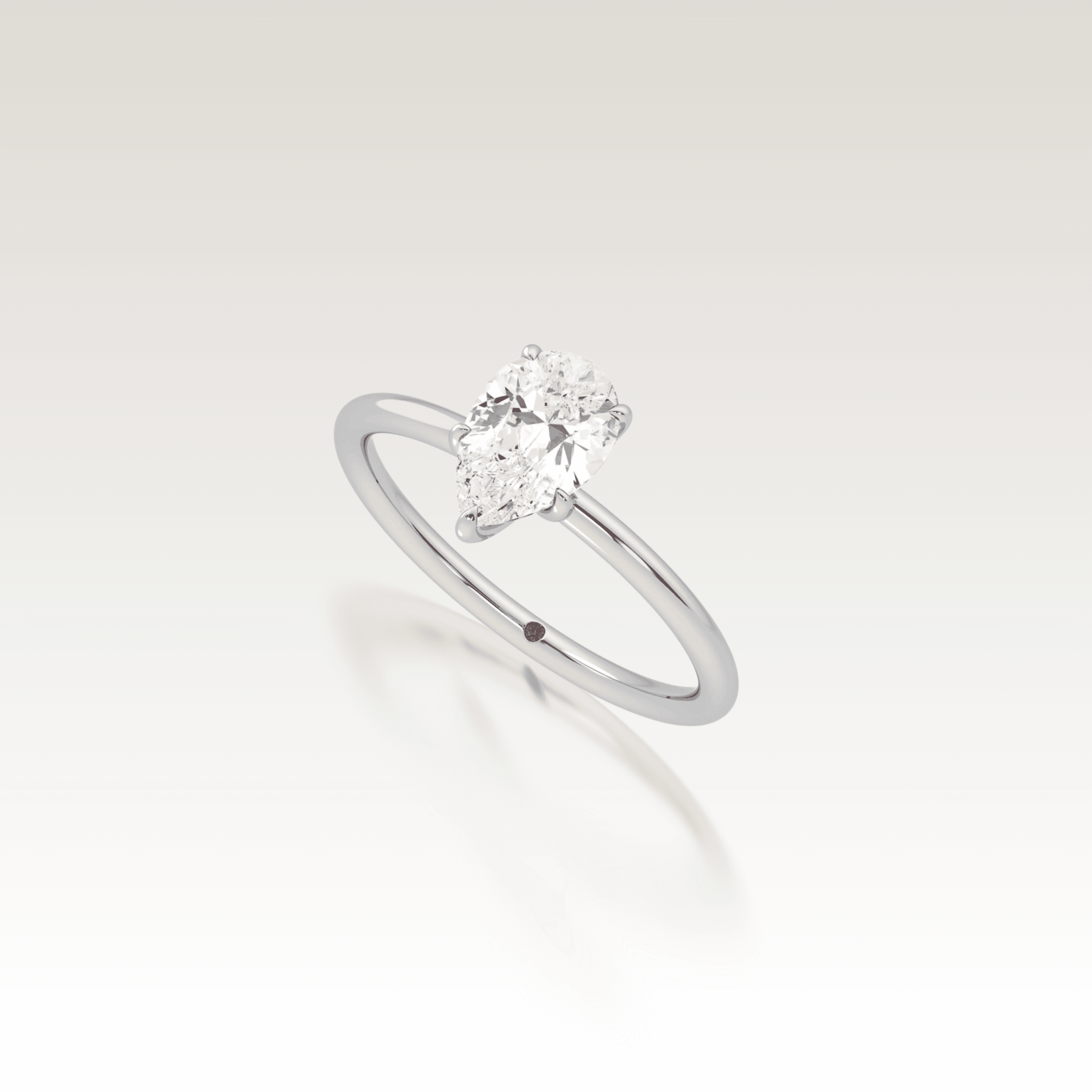 Solitaire Pear Love Knot Diamond Ring image 4