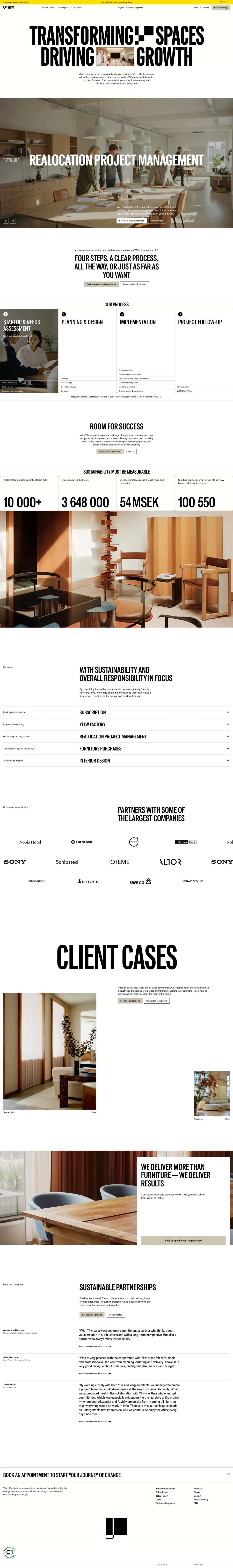 Your partner for workplace transformatio portfolio page screenshot showcasing Design and Furniture & Interiors design
