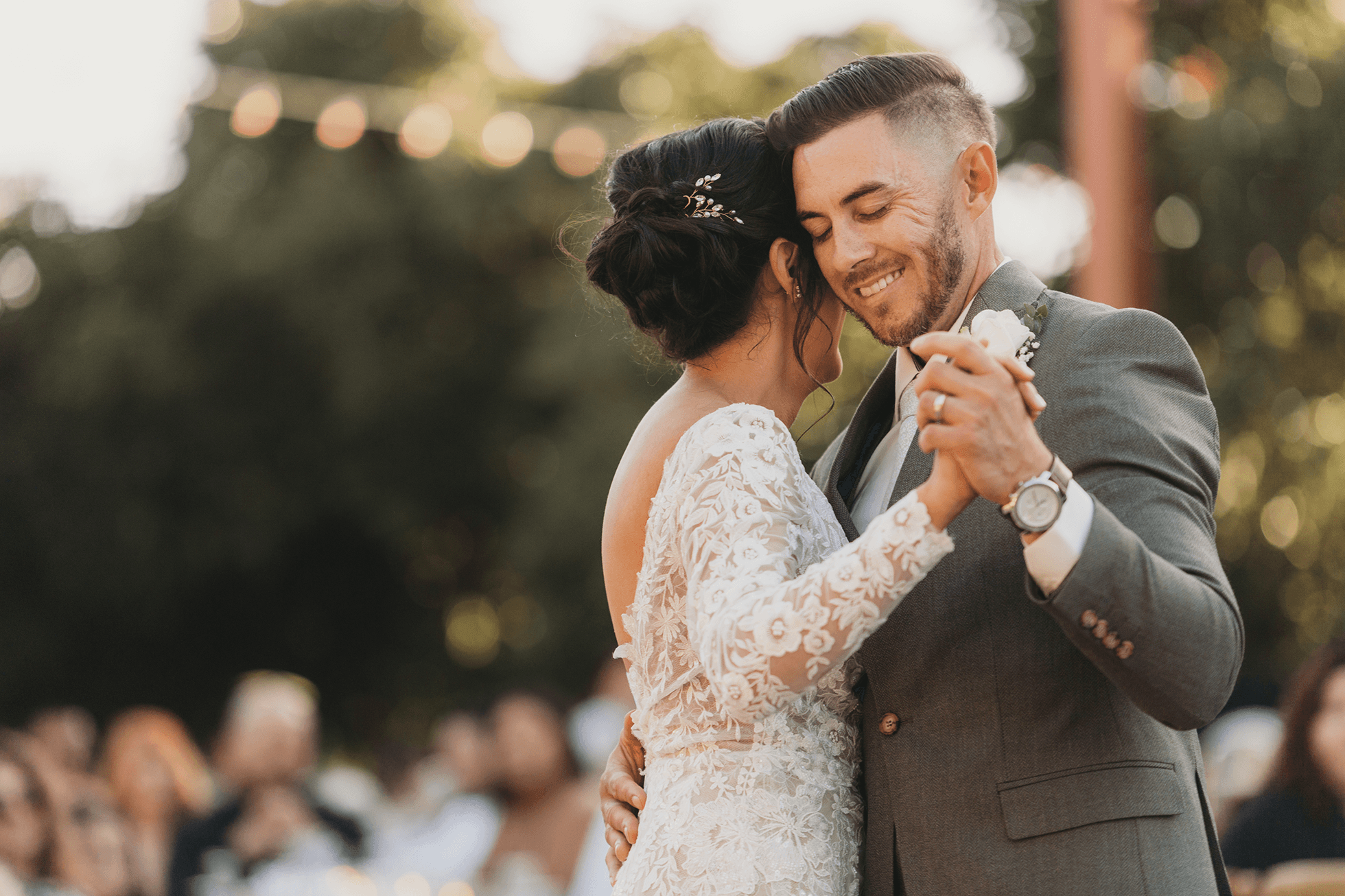 Bride and groom first dance at Gerry Ranch reception