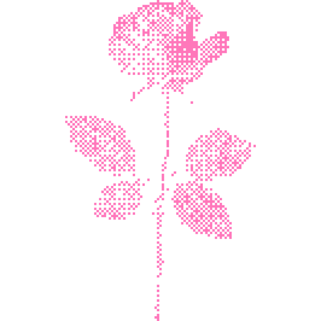 Ein Dekoratives Bild einer Rose in Pixelgrafik