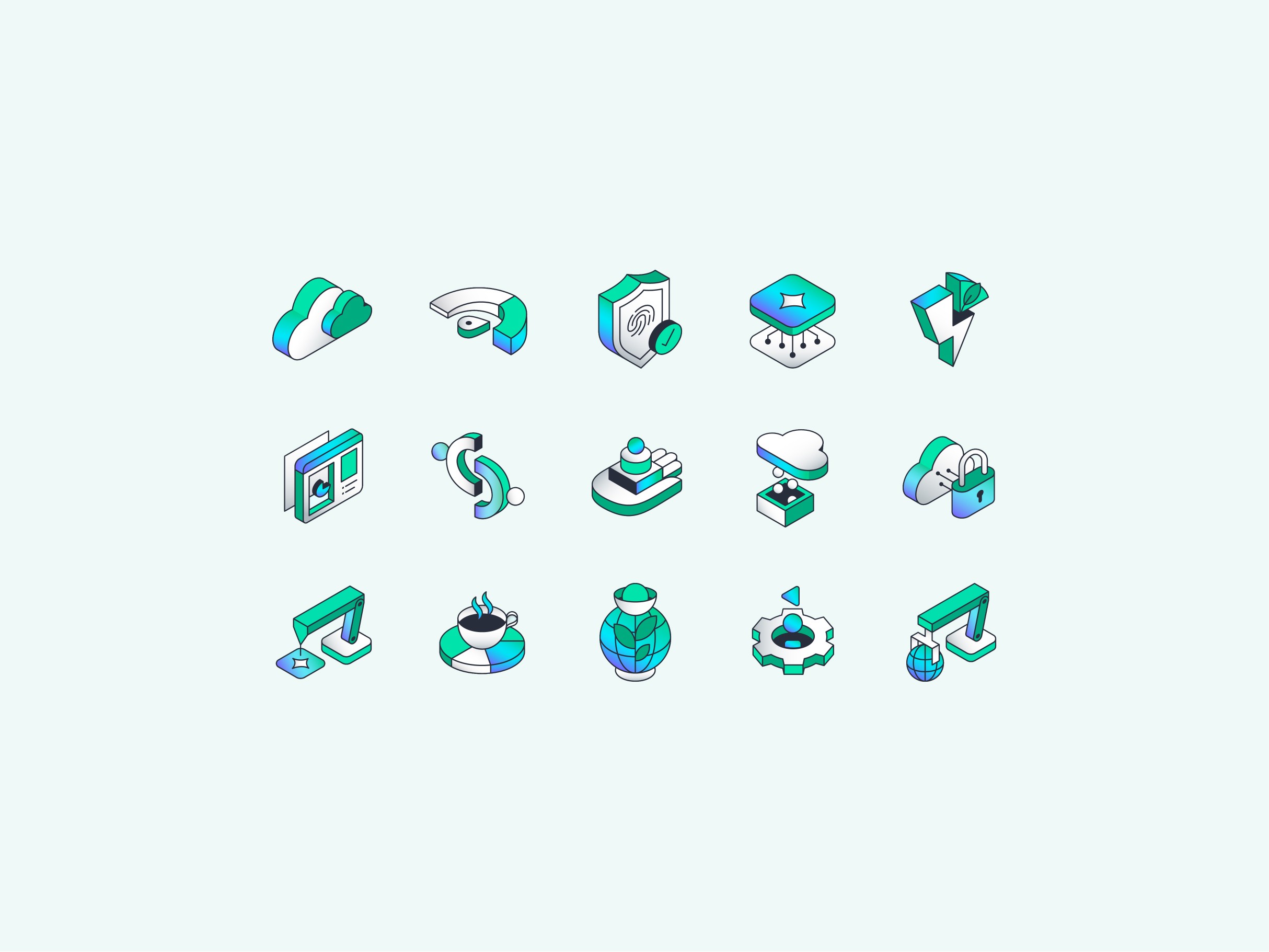 HPE isometric illustrated icons