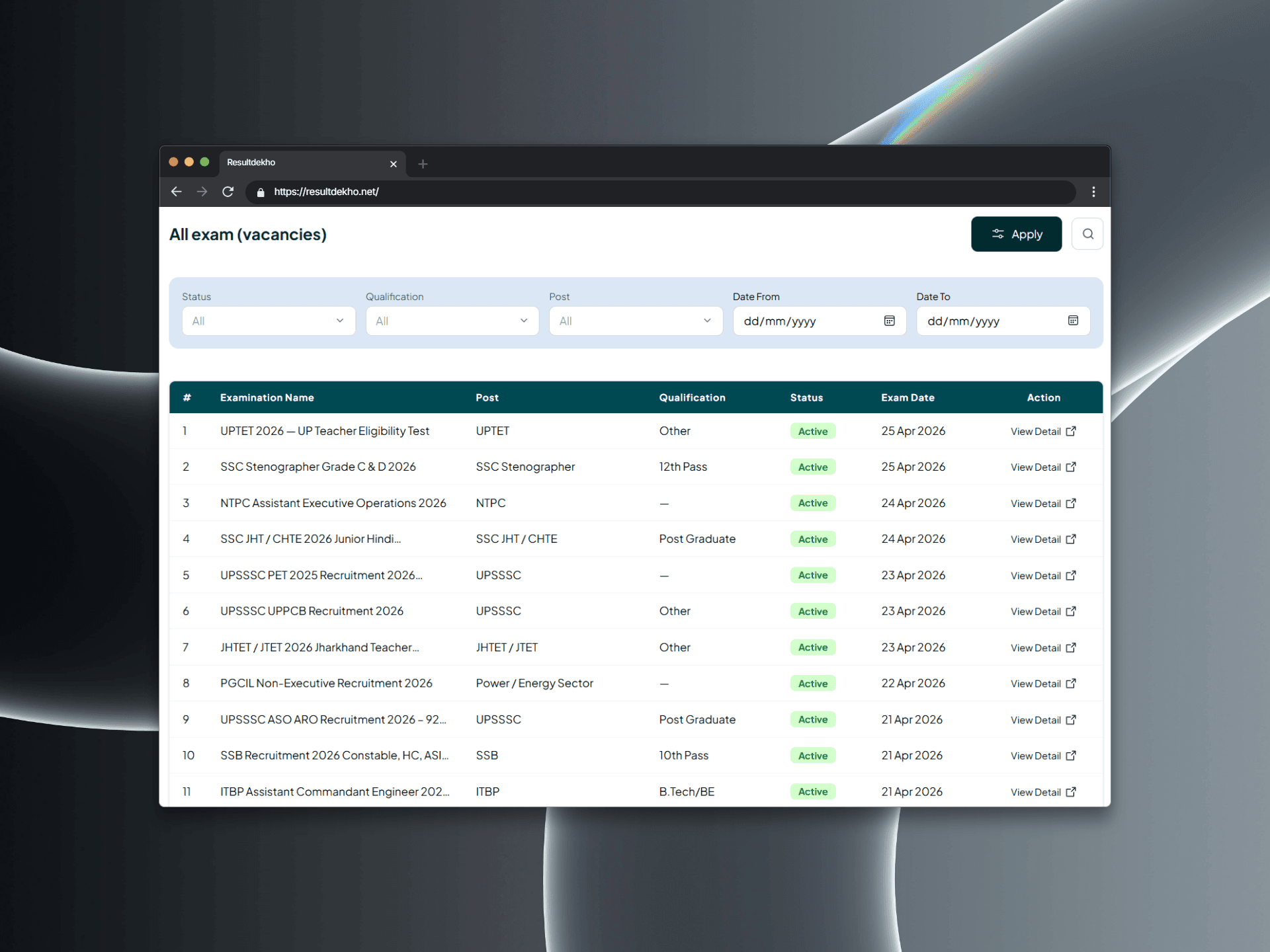 Challenge for Resultdekho Project