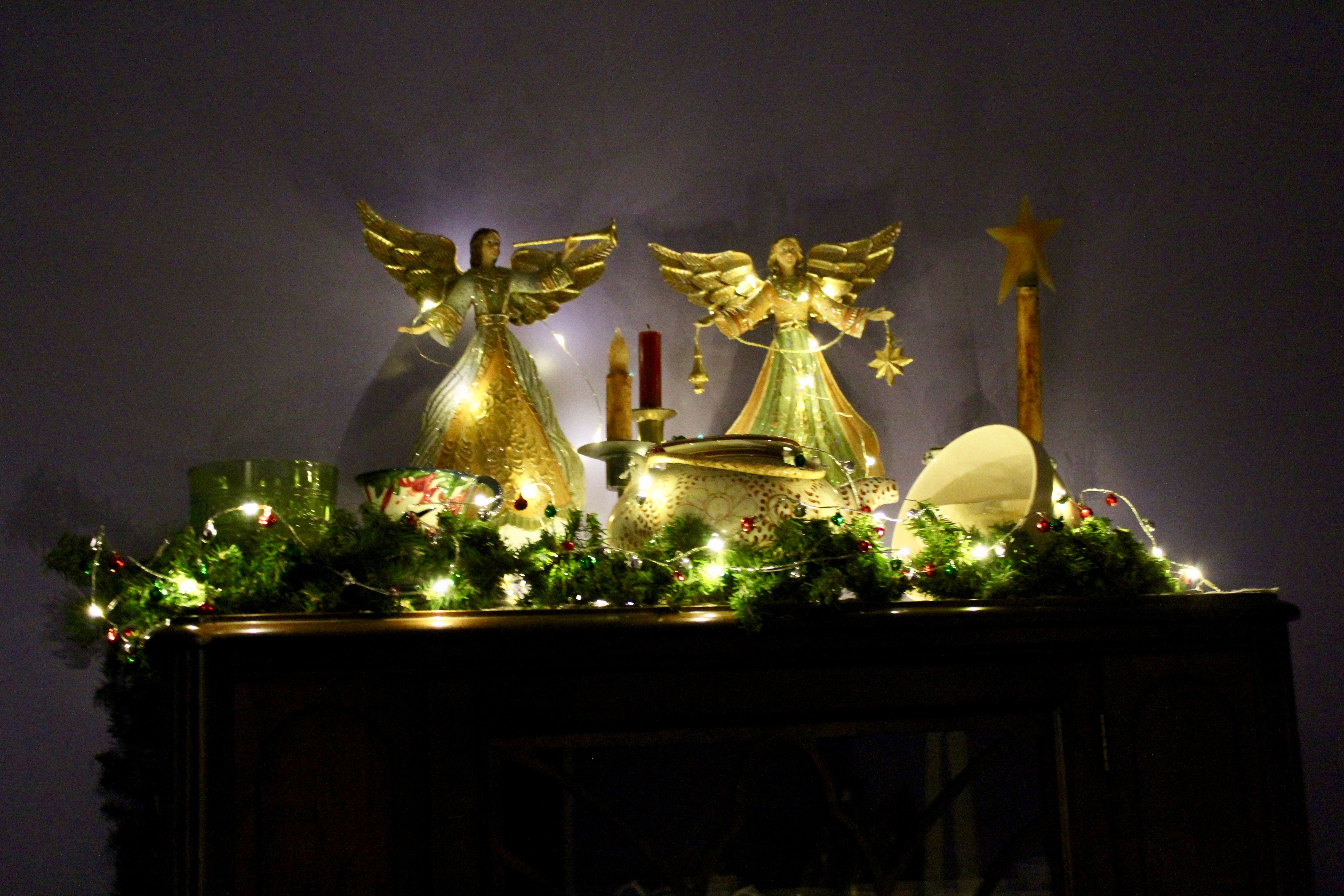 Christmas Angels and twinkle lights