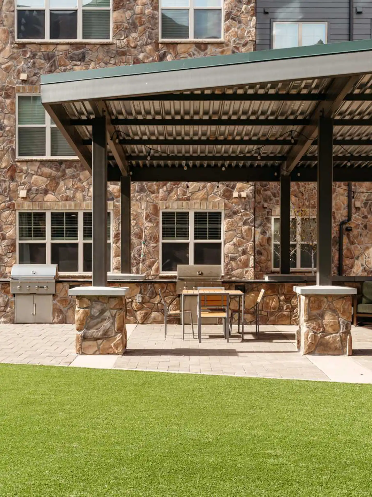 Pavilion stonework done by Rosales Masonry