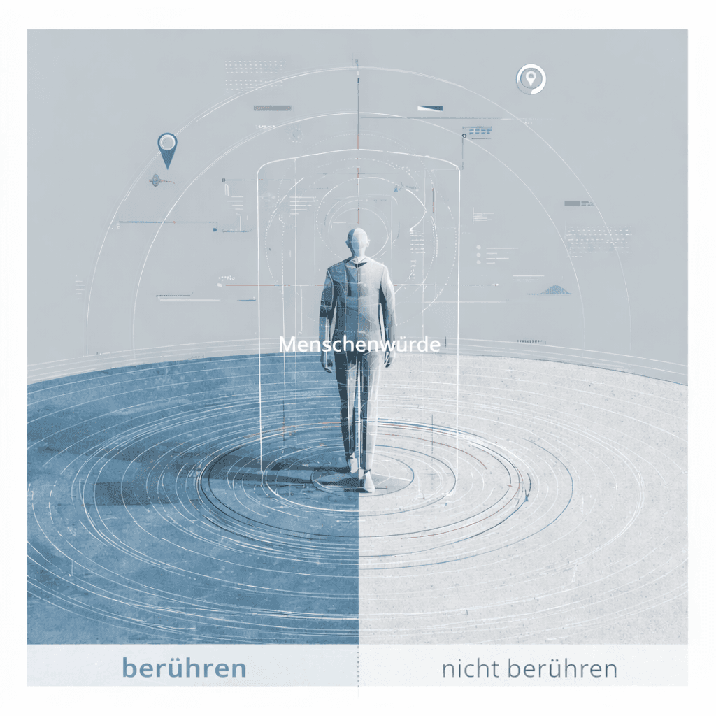 Menschenwürde zwischen berühren und nicht berühren.