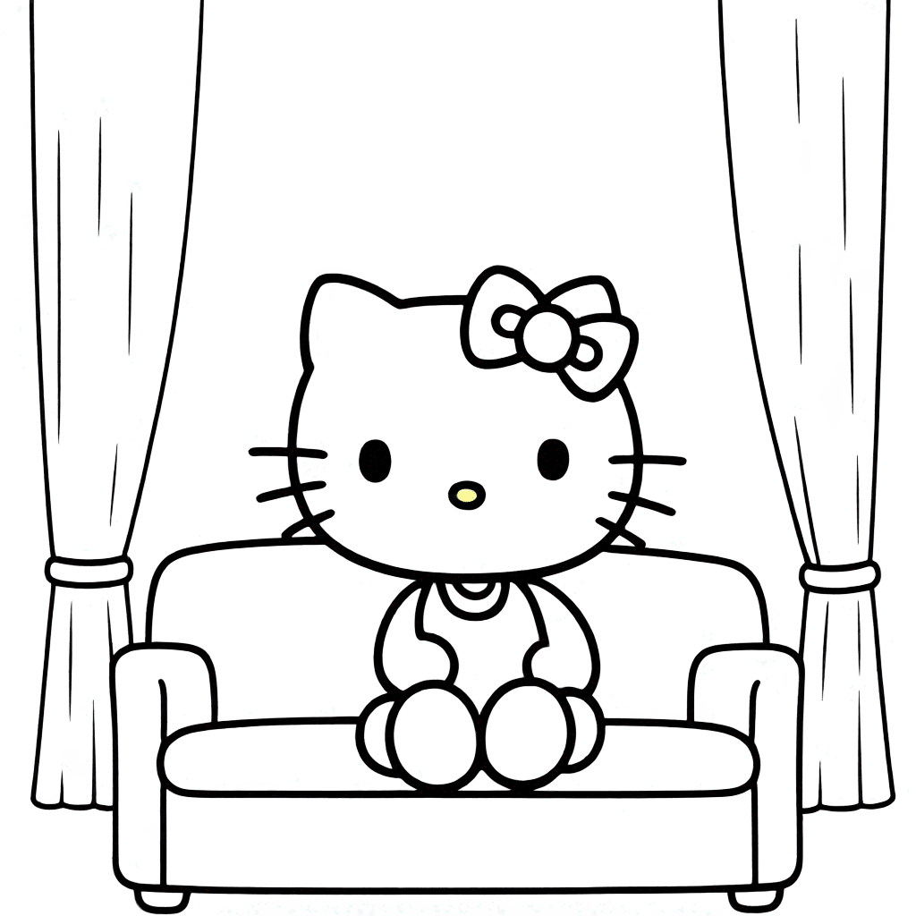 hello kitty coloring page #4