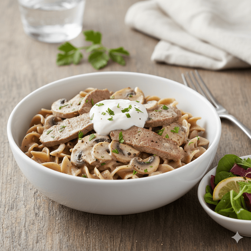 Skinny Beef Stroganoff