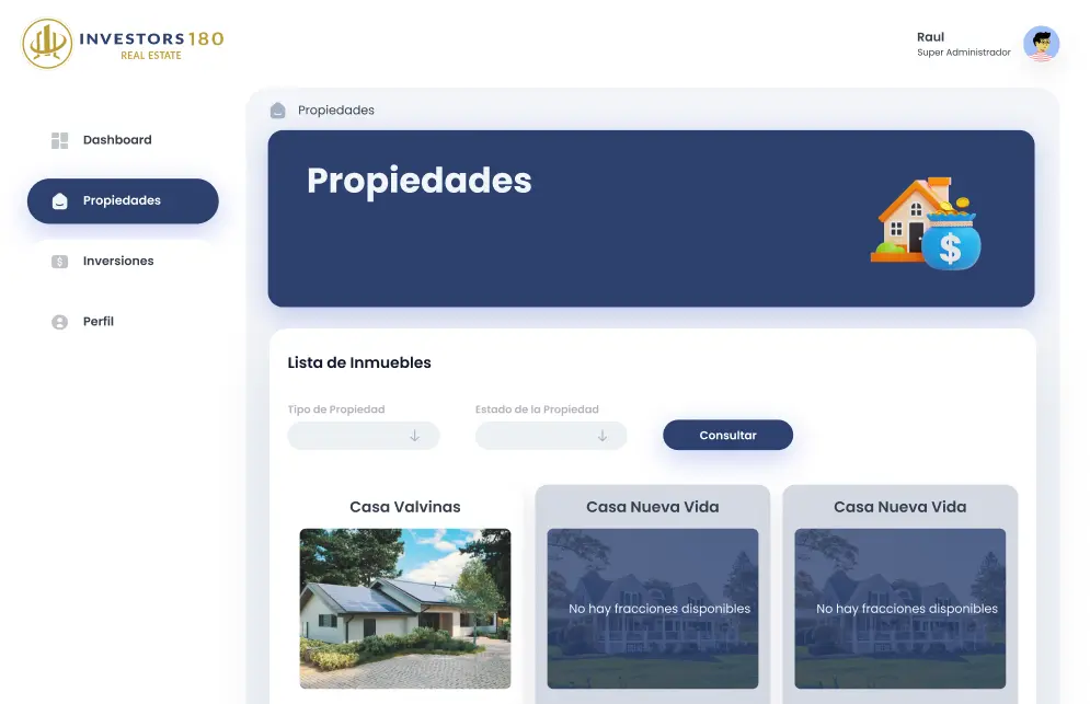 Elige la propuiedad oficina virtual de investors 180group