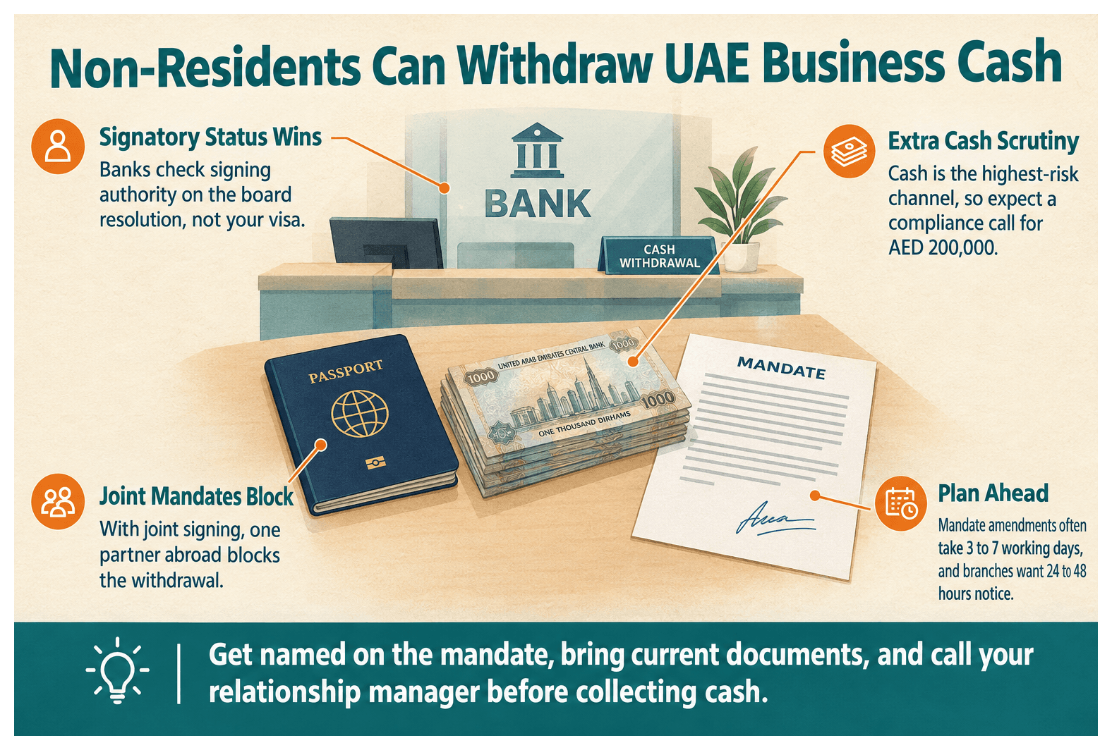 Infographic: Can a Non-Resident Withdraw Cash From a UAE Business Account