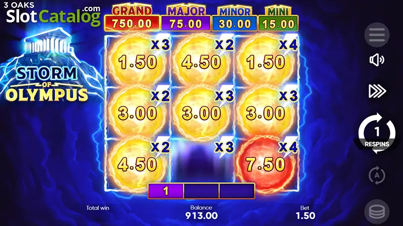 Storm of Olympus - bonus game