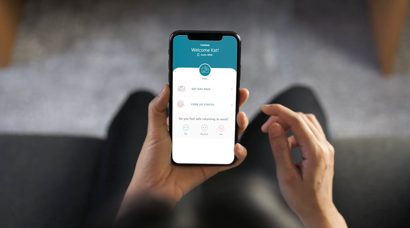 Return-to-workplace mobile app screenshot