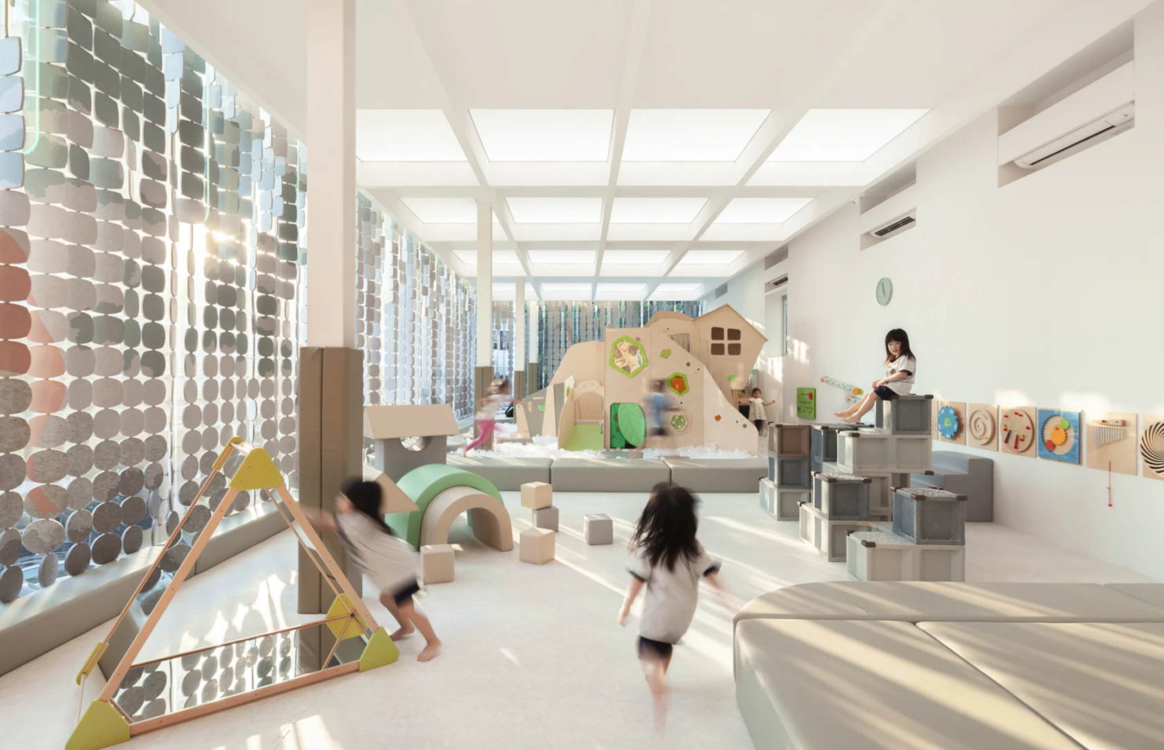 Children playing in the modern playing center