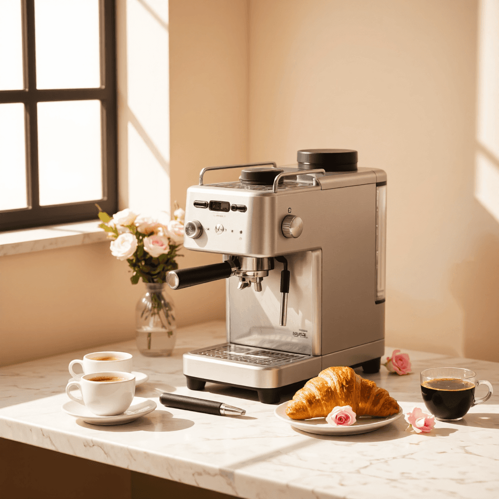 product photography of espresso machine