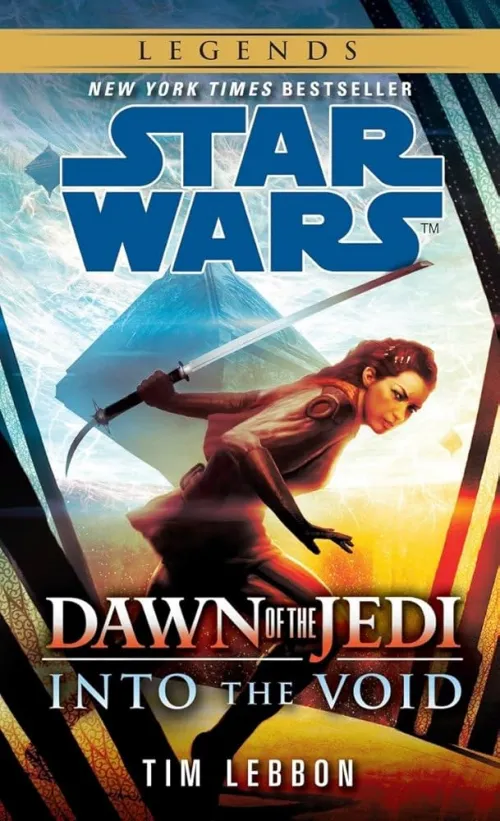 Star Wars: Dawn of the Jedi: Into the Void book cover featuring a woman holding a sword behind her