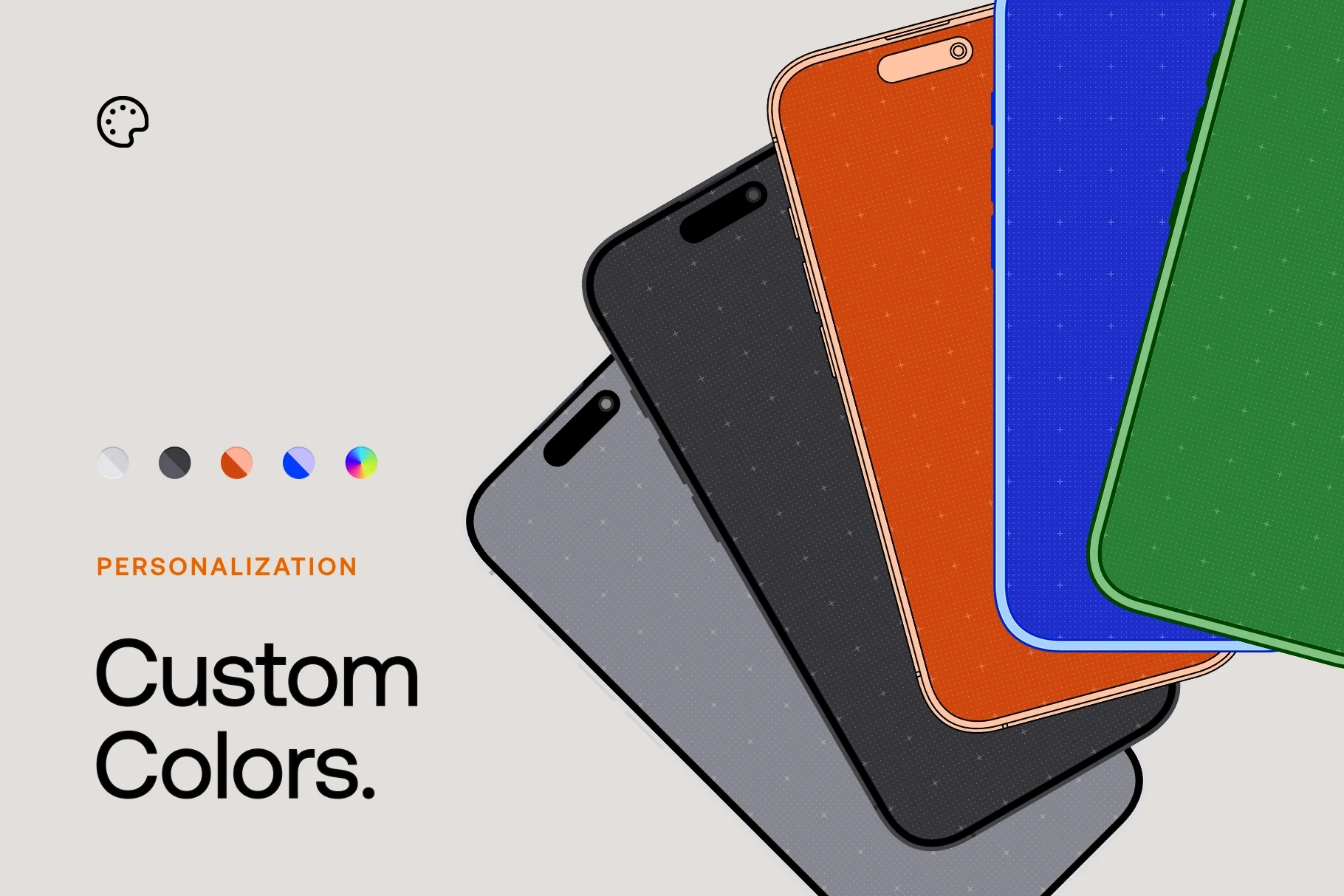 Vector iPhone 17 mockups with fully customizable colors and editable backgrounds.