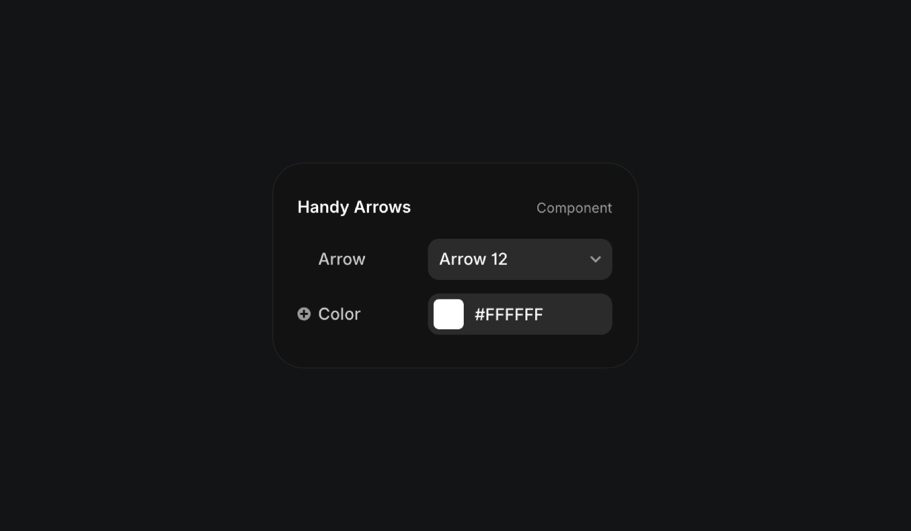 Handy Arrows component with arrow style and color options